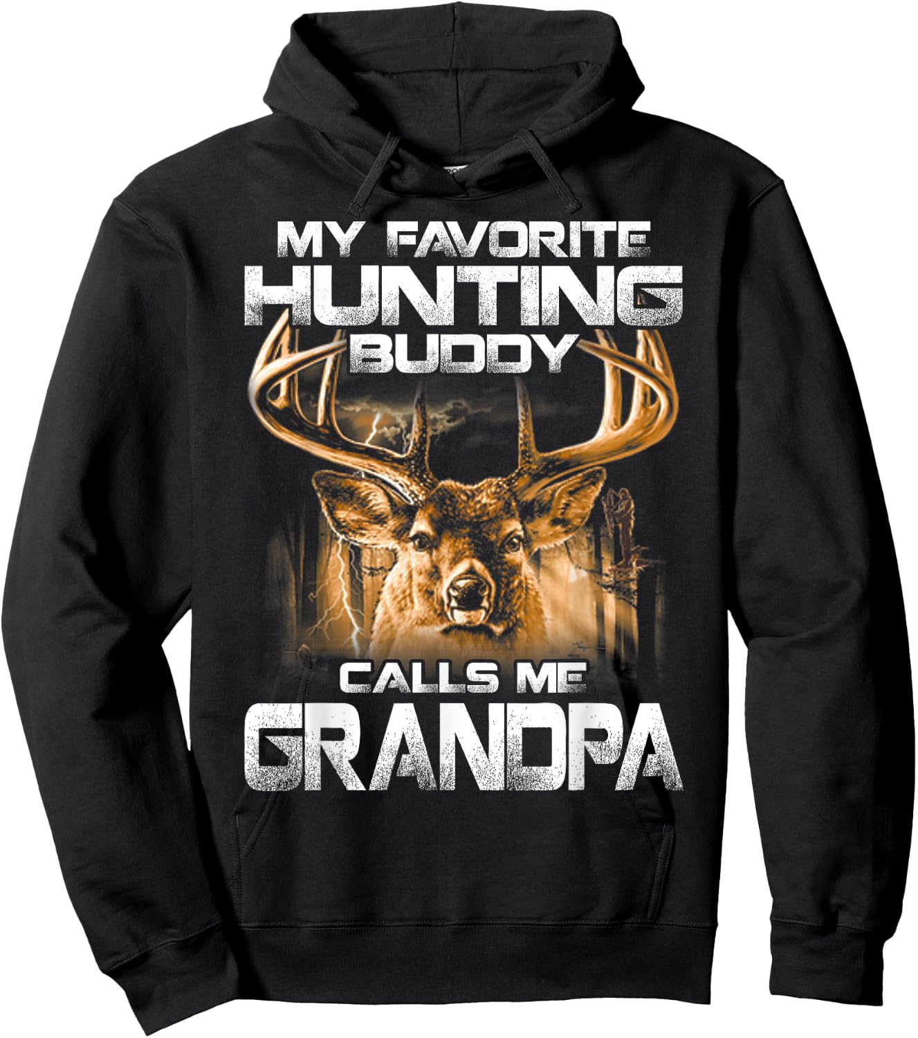 My Favorite Hunting Buddy Calls Me Grandpa Hoodie - Hoodie | Black