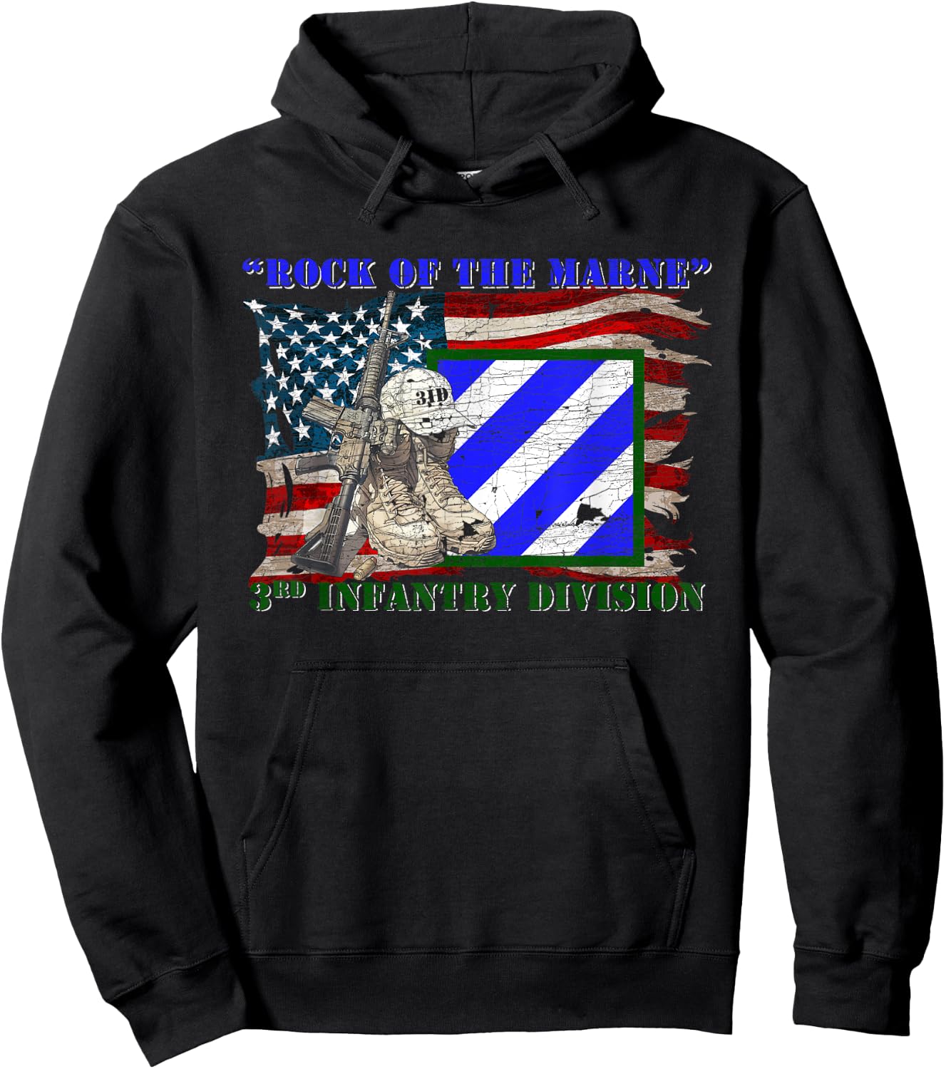 3rd Infantry Division 3ID Rock of the Marne Fort Stewart Hoodie - Hoodie | Black