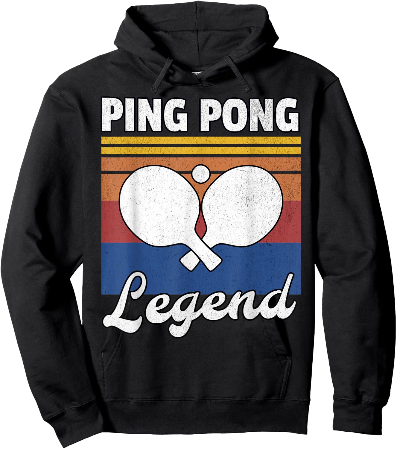 Retro Ping Pong Legend Ping Pong Hoodie - Hoodie | Black