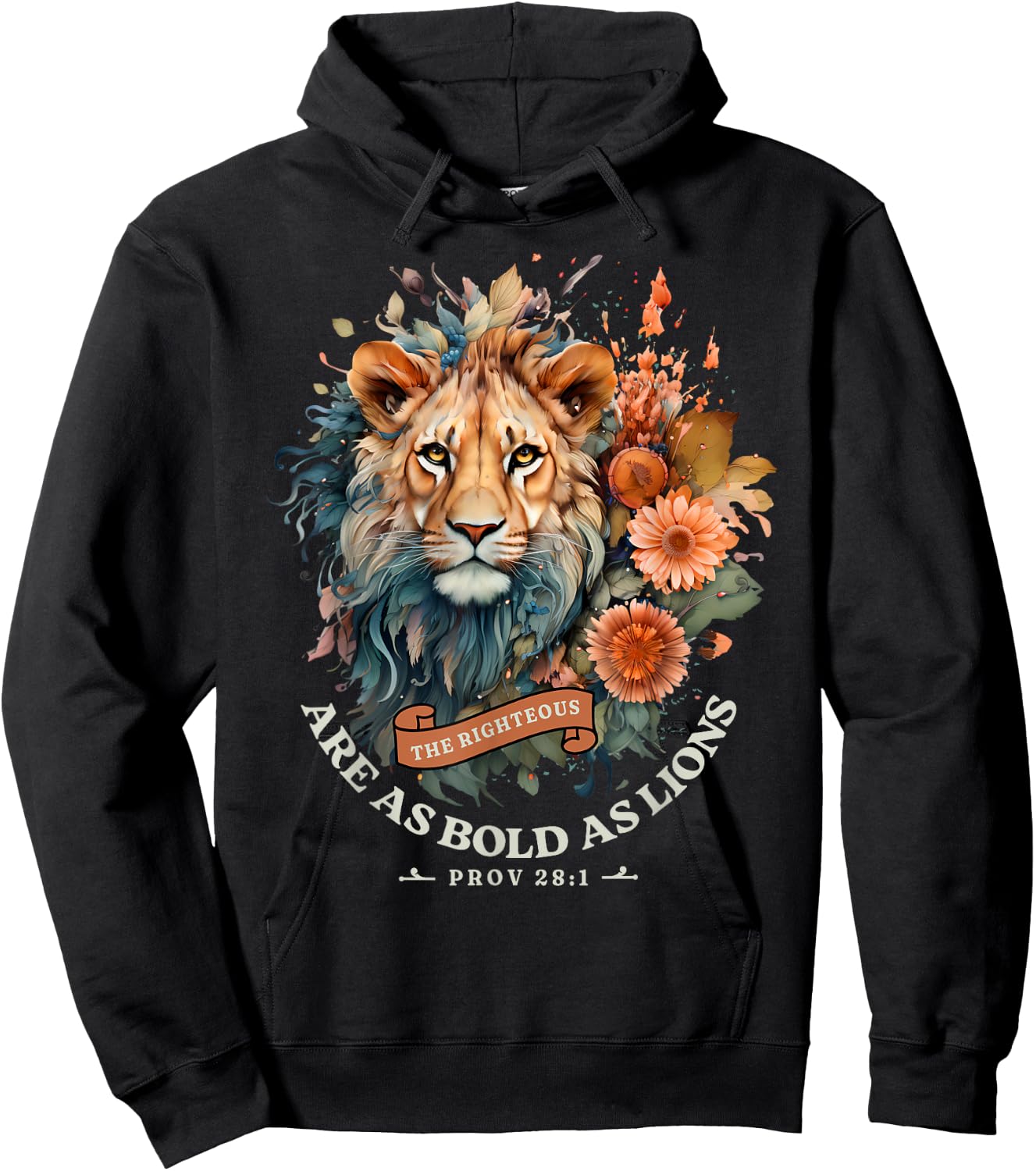Christian The Righteous Are Fearless Lion of Judah God Faith Hoodie - Hoodie | Black