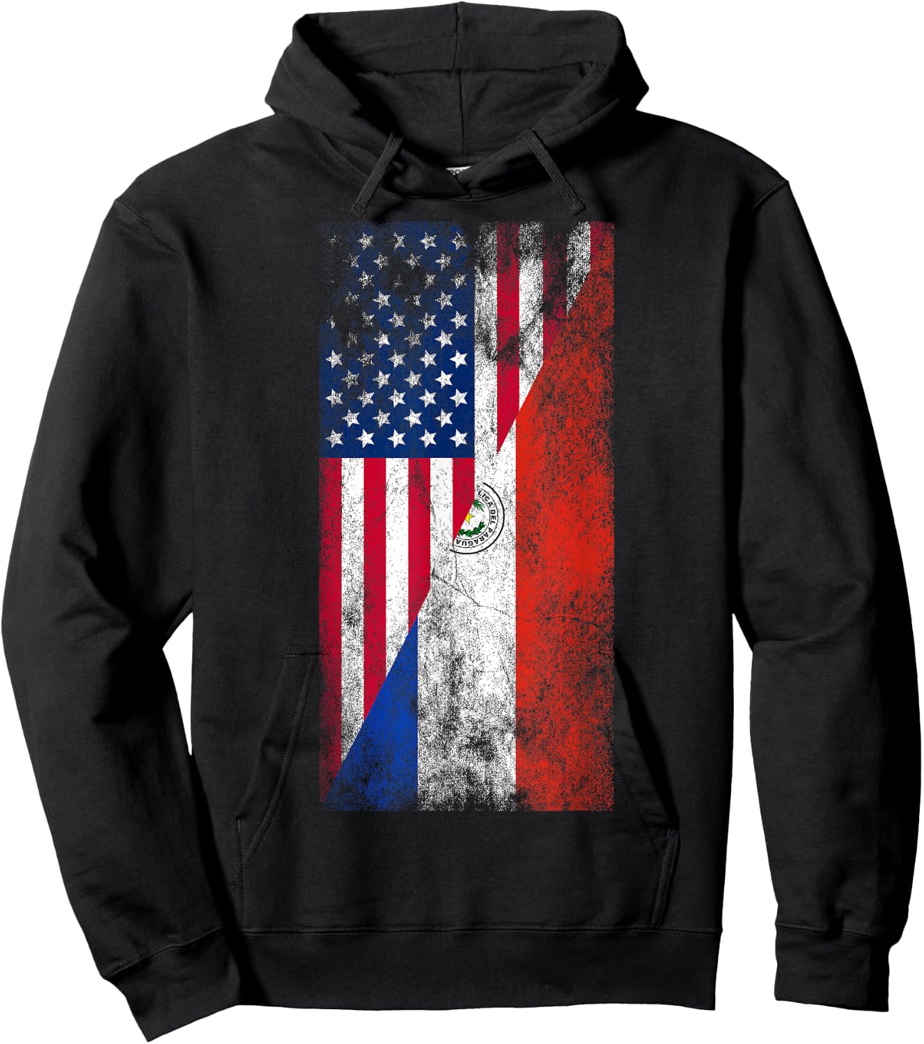 USA & Paraguay Flags - United States of America, Paraguayan Hoodie - Hoodie | Black
