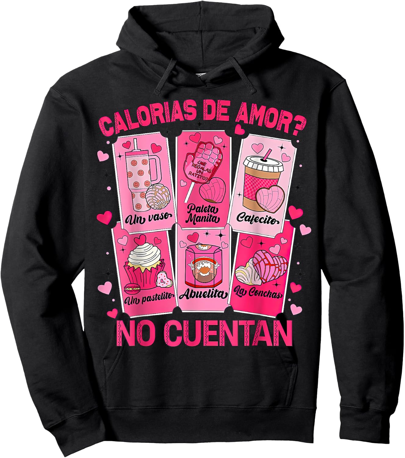 Calorias de amor No Cuentan Hoodie - Hoodie | Black