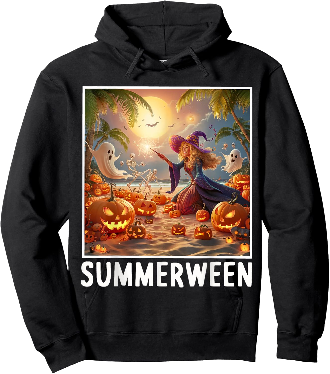 Summerween Vibes Halloween Summer Celebrate Hoodie - Hoodie | Black