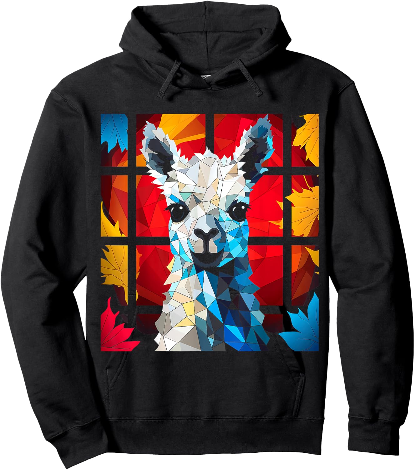 Alpaca Polygon Animal Zoo Artwork Llama Hoodie - Hoodie | Black