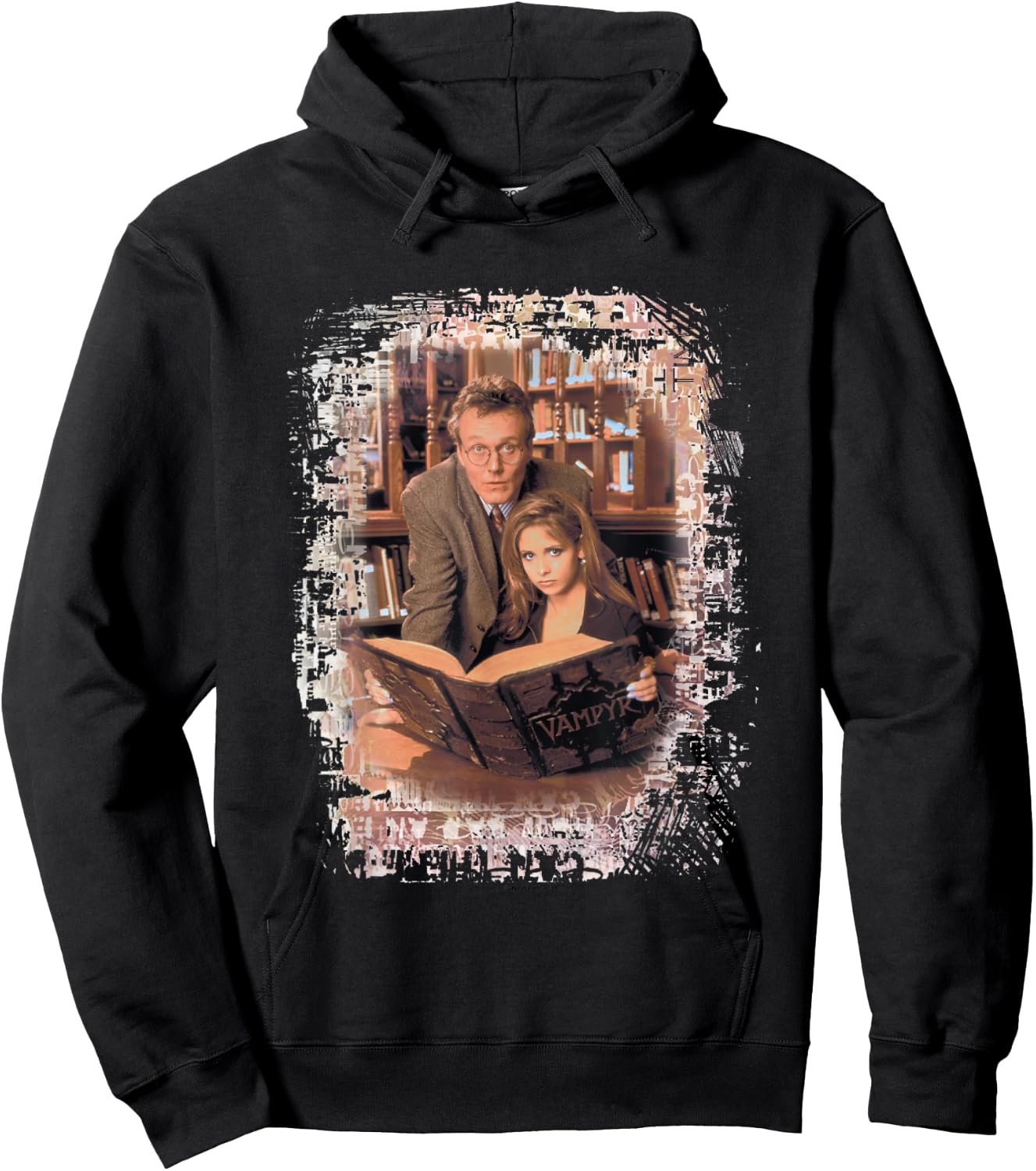 Buffy The Vampire Slayer Buffy & Giles Library Duo Vignette Hoodie - Hoodie | Black