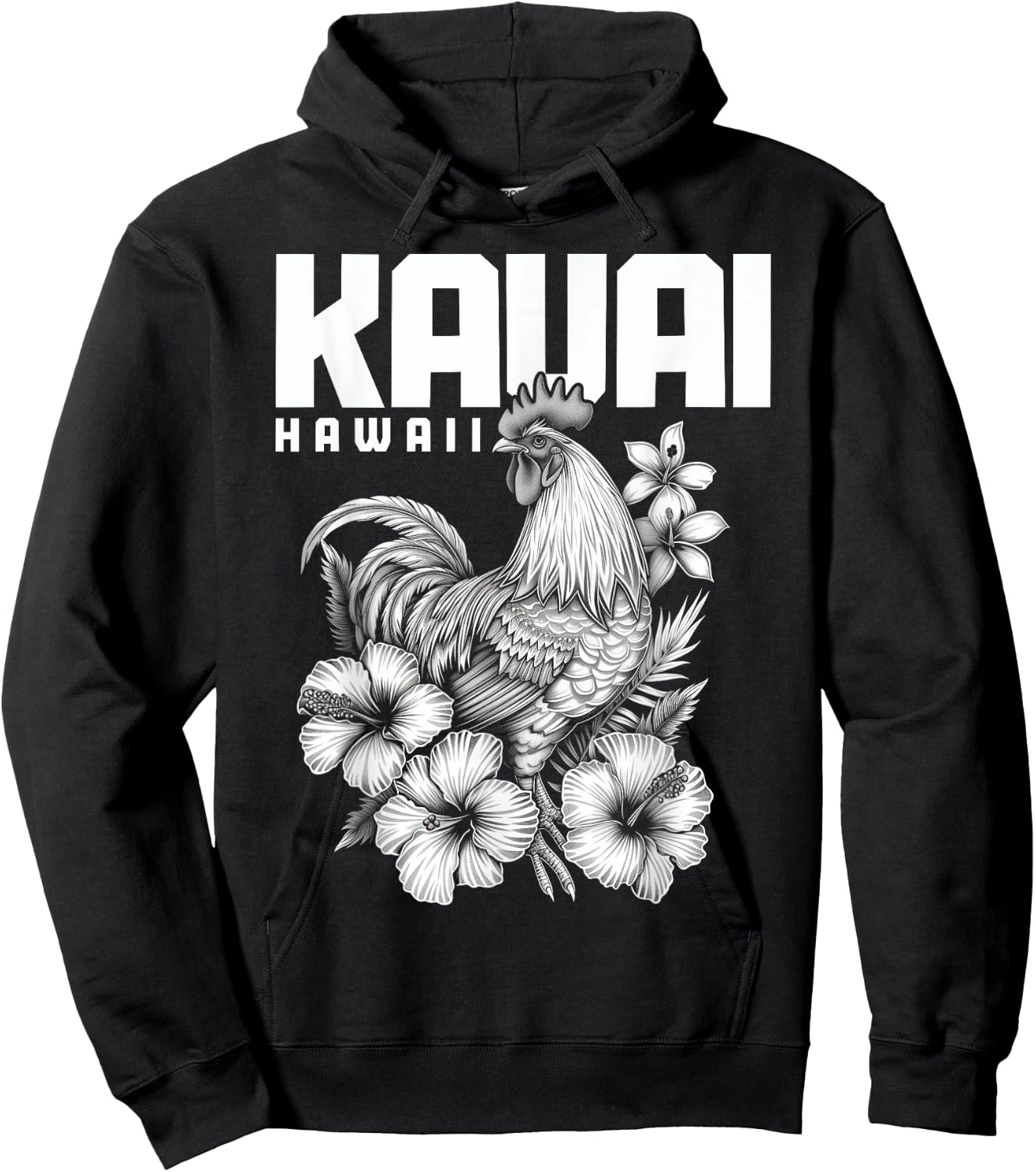 We Love Kauai Hawaii Kauai Hawaii Chicken Hawaiian Hibiscus Flowers Vintage Black Hoodie - Hoodie | Black