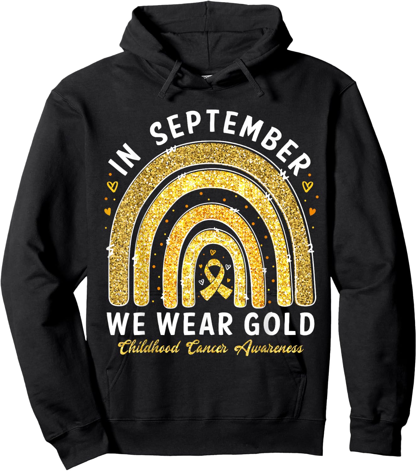 In September We Wear Gold Childhood Cancer Awareness Hoodie - Hoodie | Black