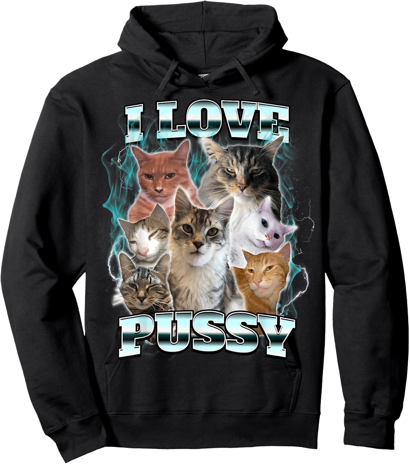 I Love Pussy Cat Hoodie - Hoodie | Black