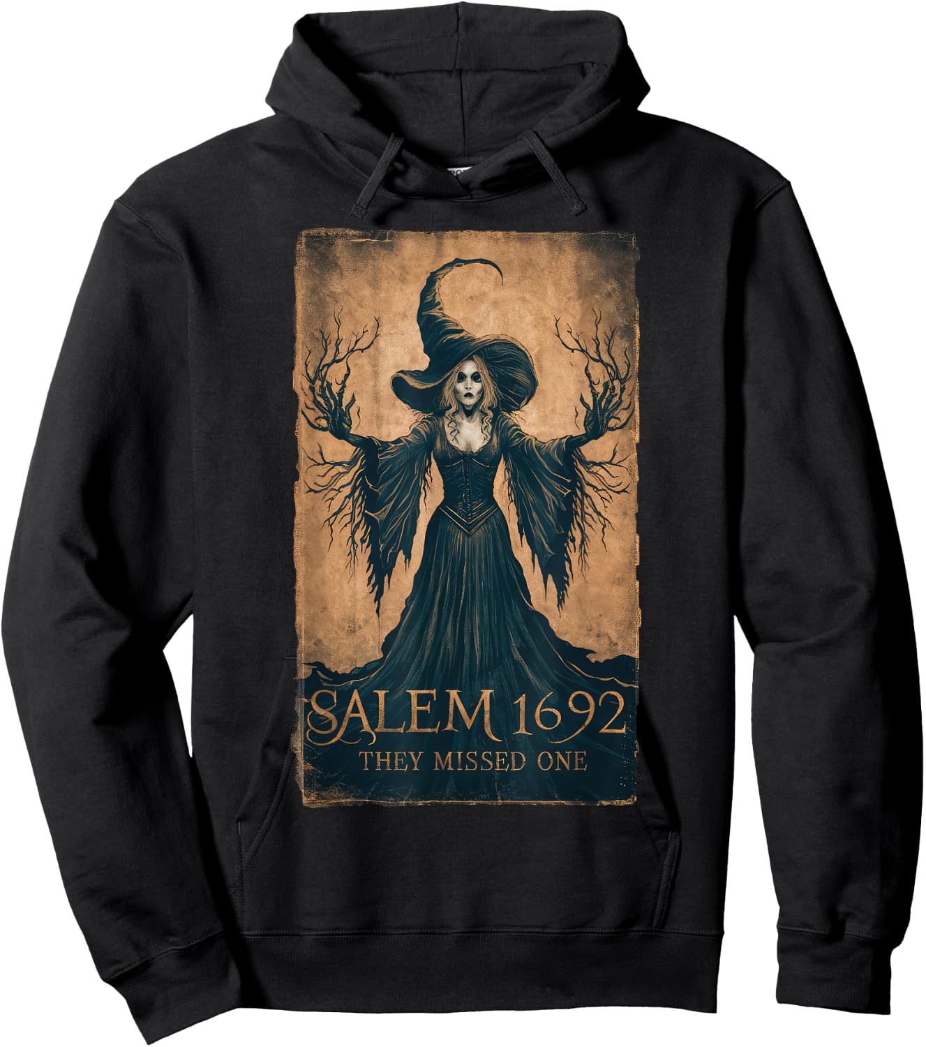 Salem 1692 They Missed One Halloween Feminist Witch Trials Hoodie - Hoodie | Black