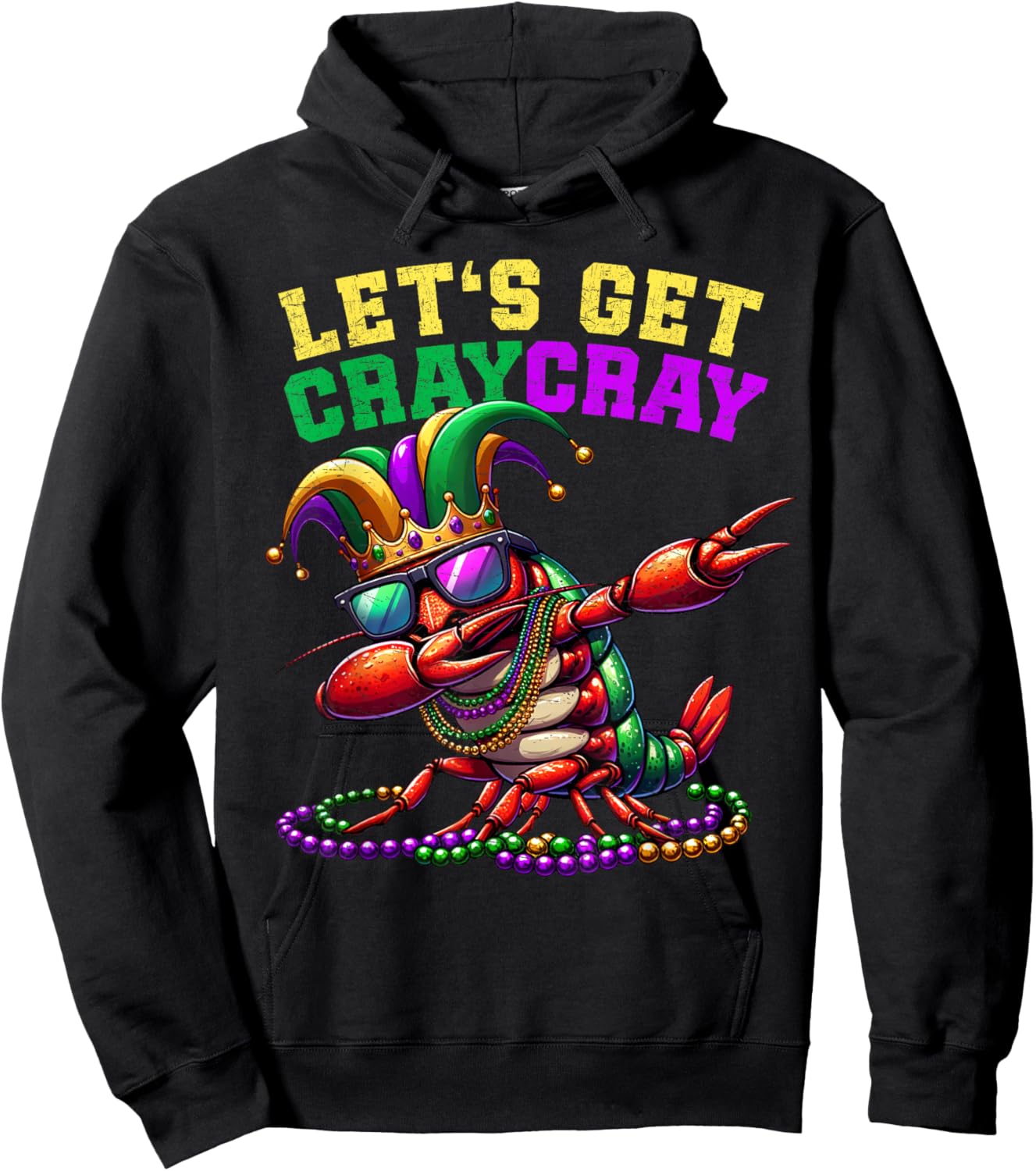 Dabbing Crawfish Costume Kids Toddler Boys Men Mardi Gras Hoodie - Hoodie | Black