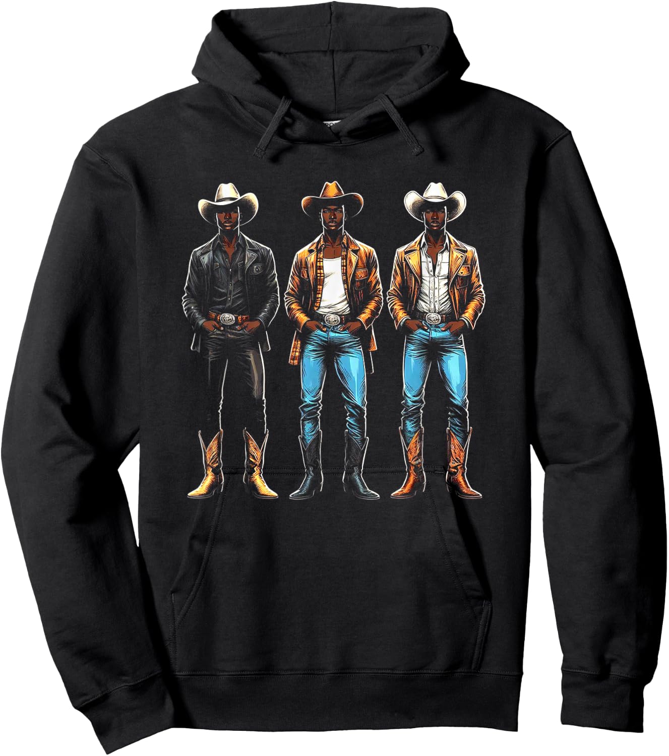 Black Cowboy Western Rodeo Melanin Black History Texas Men Hoodie - Hoodie | Black