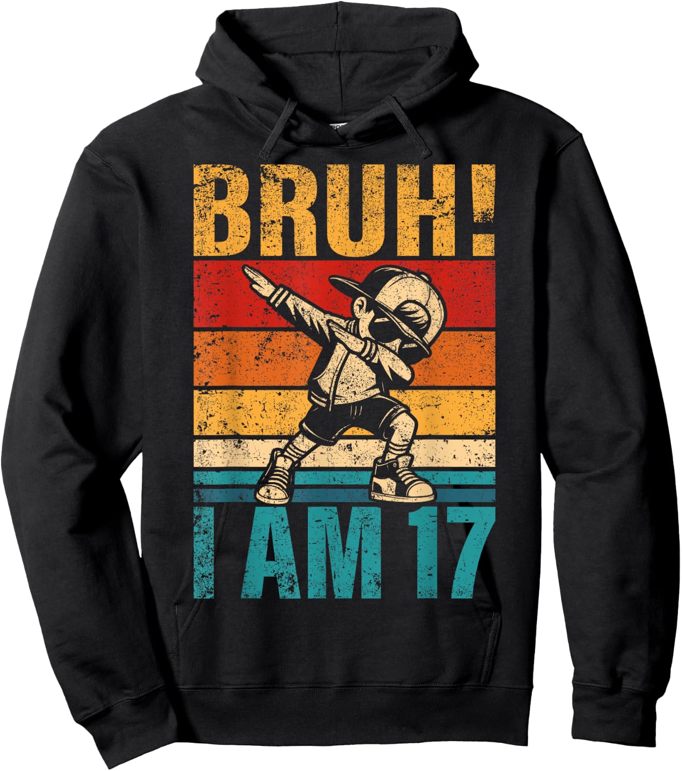 17 Year Old Birthday Dabbing Boy Bruh It's My 17th Birthday Hoodie - Hoodie | Black