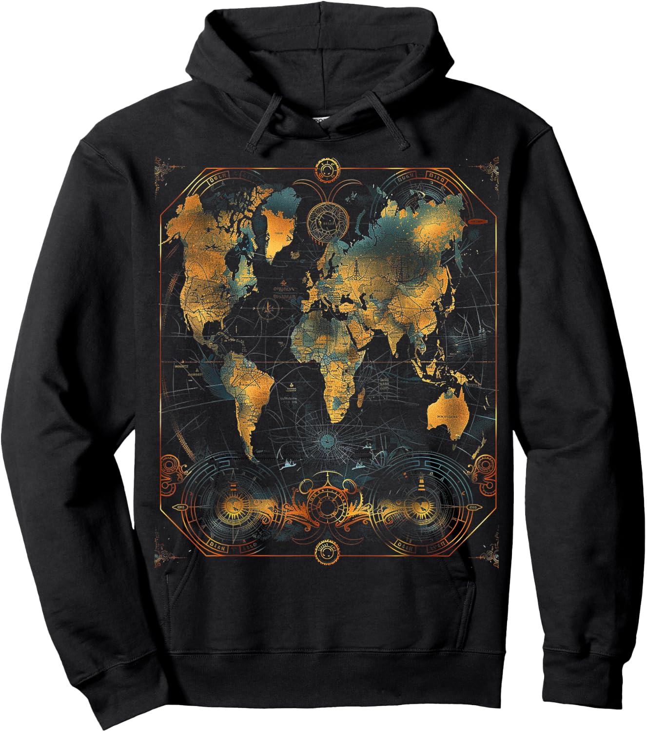 World Map Hoodie - Hoodie | Black