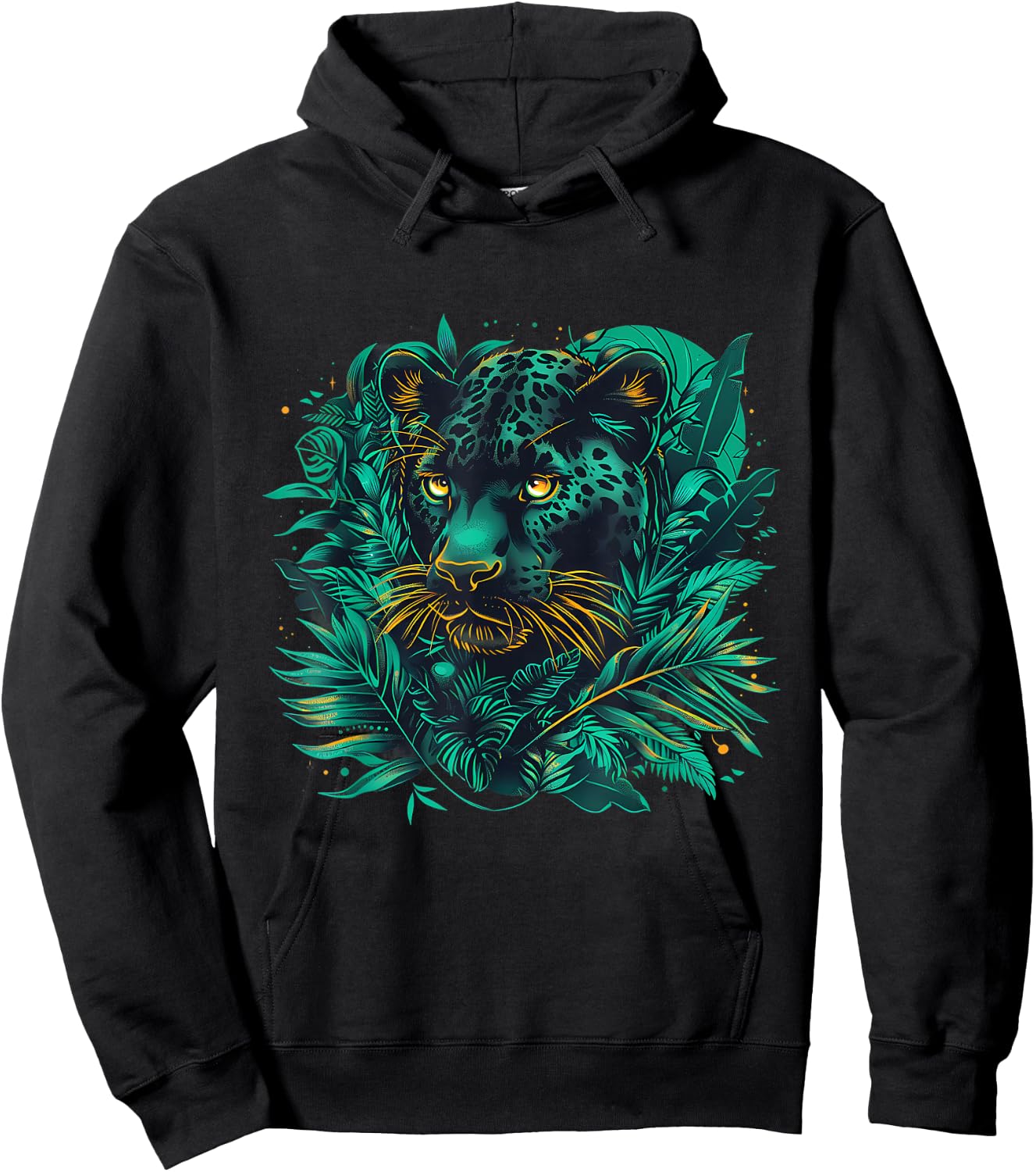 Panther Nature Wildlife Panther Lover Portrait Artwork Hoodie - Hoodie | Black