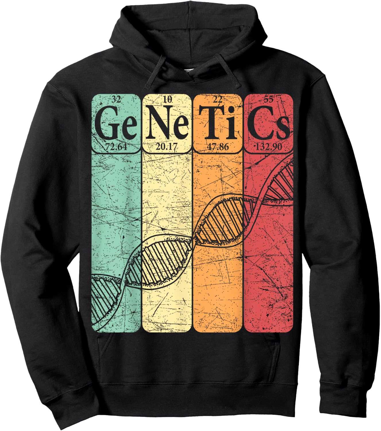 DNA Genetics Periodic Table Elements Biologist Retro Genetic Hoodie - Hoodie | Black