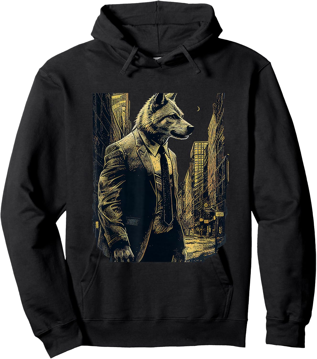 Wallstreet Wolf Hoodie - Hoodie | Black