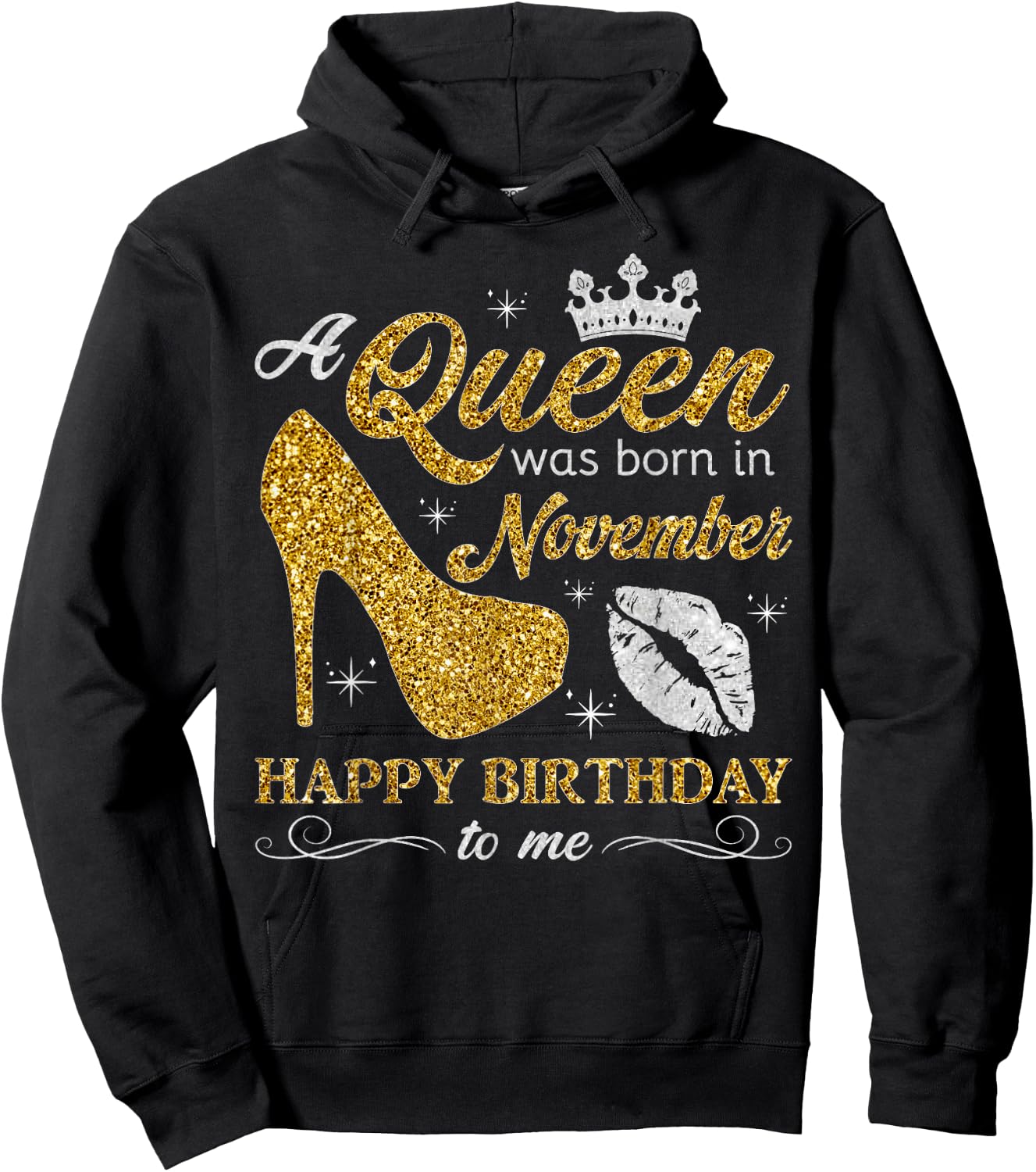 A Queen Was Born in November Women Girls November Birthday Hoodie - Hoodie | Black