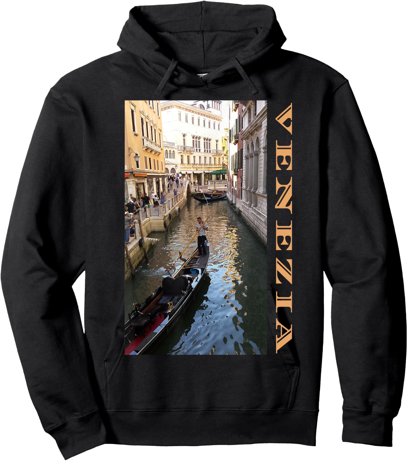 Venezia Venice Italy Canals Gondolas City Travel Souvenir Hoodie - Hoodie | Black