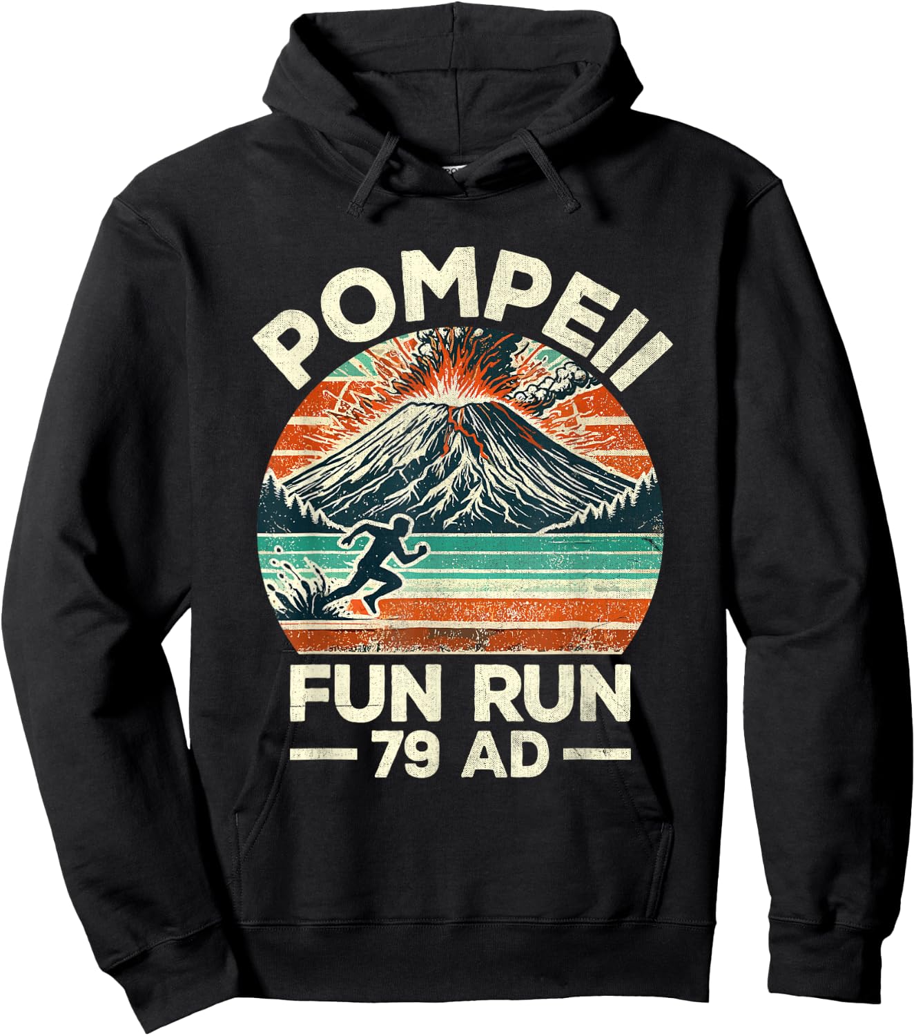 Pompeii Fun Run Marathon Geography Volcanologist Volcanology Hoodie - Hoodie | Black
