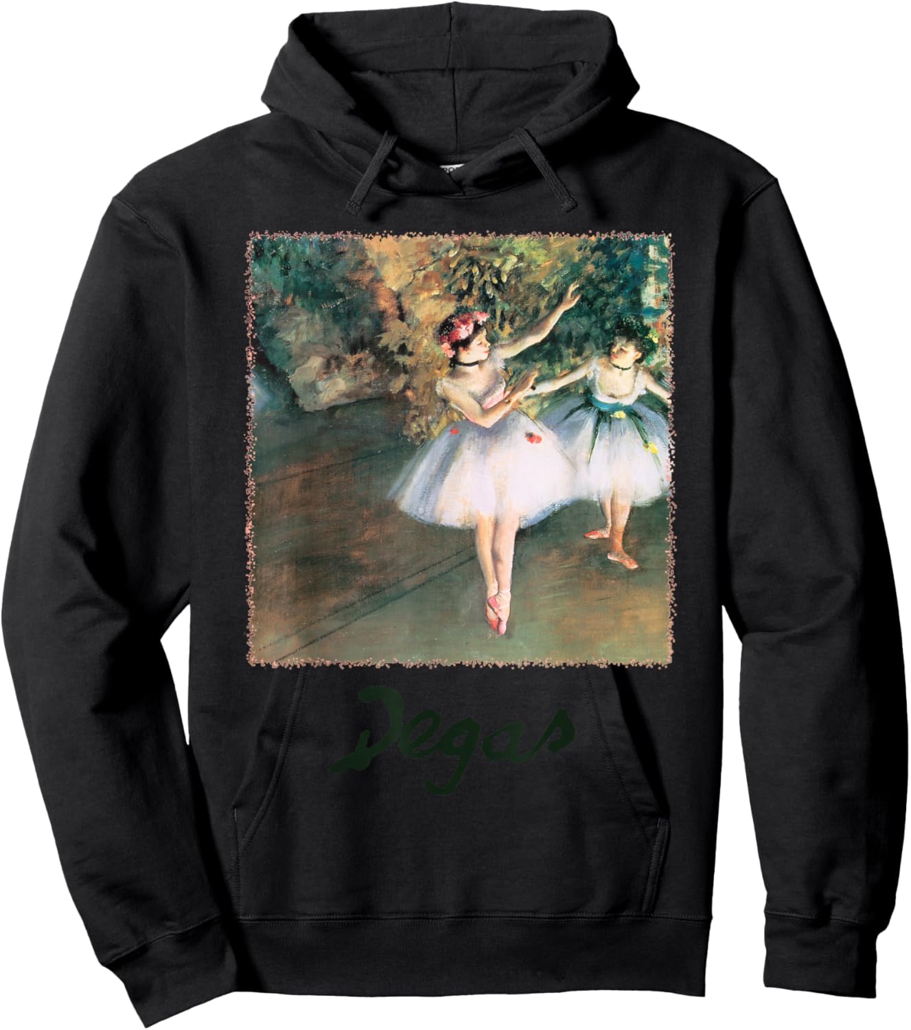 Two Dancers on a Stage by Edgar Degas, Ballerina Ballet Art Hoodie - Hoodie | Black