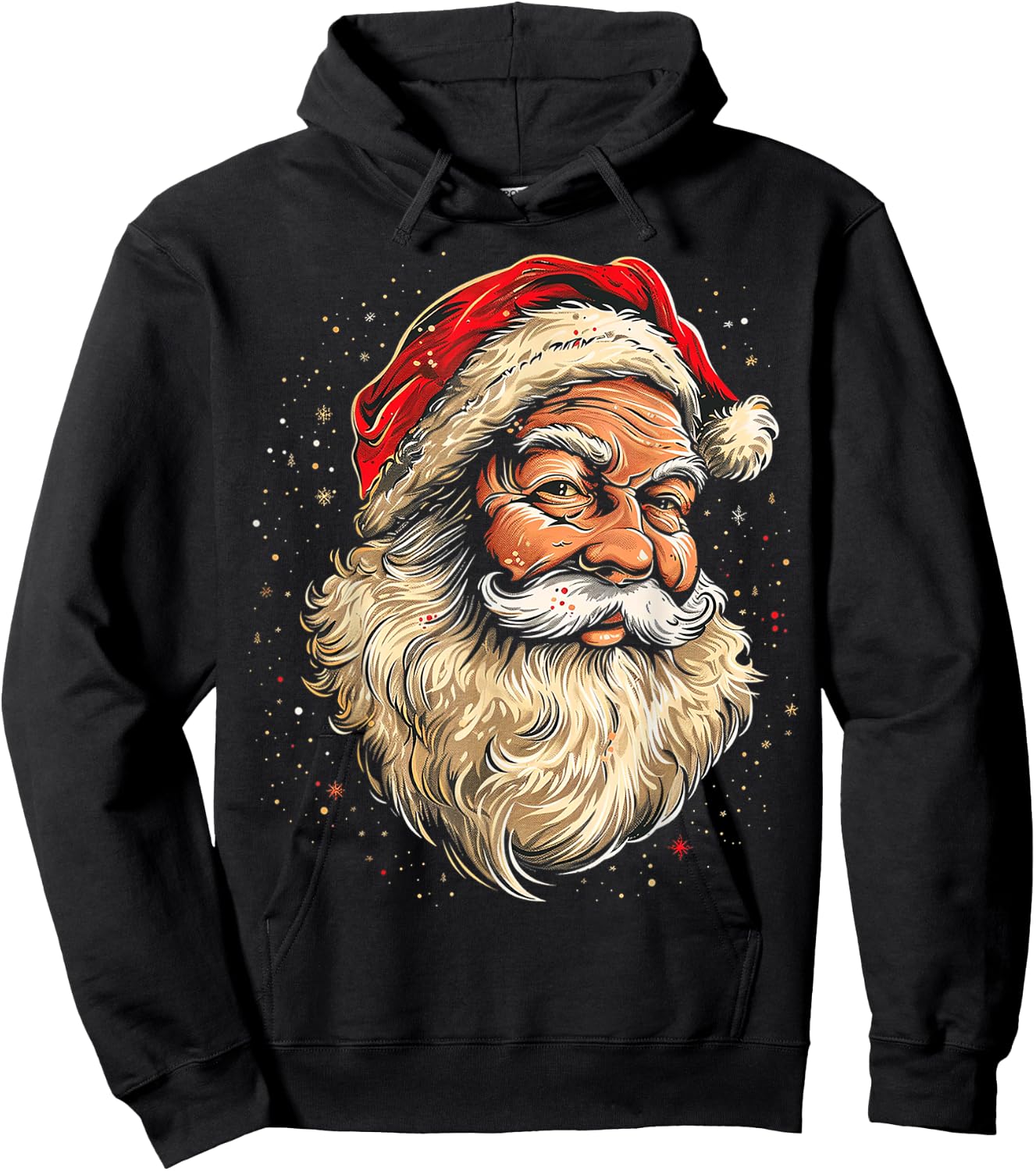 Santa Claus Christmas Graphic X-Mas Art Family Santa Claus Hoodie - Hoodie | Black