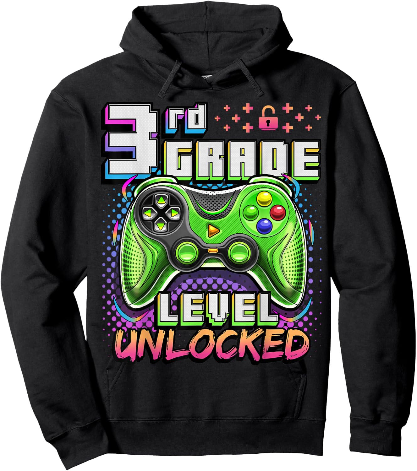 Back to School 3rd Grade Boys Gamer First Day School Level Hoodie - Hoodie | Black