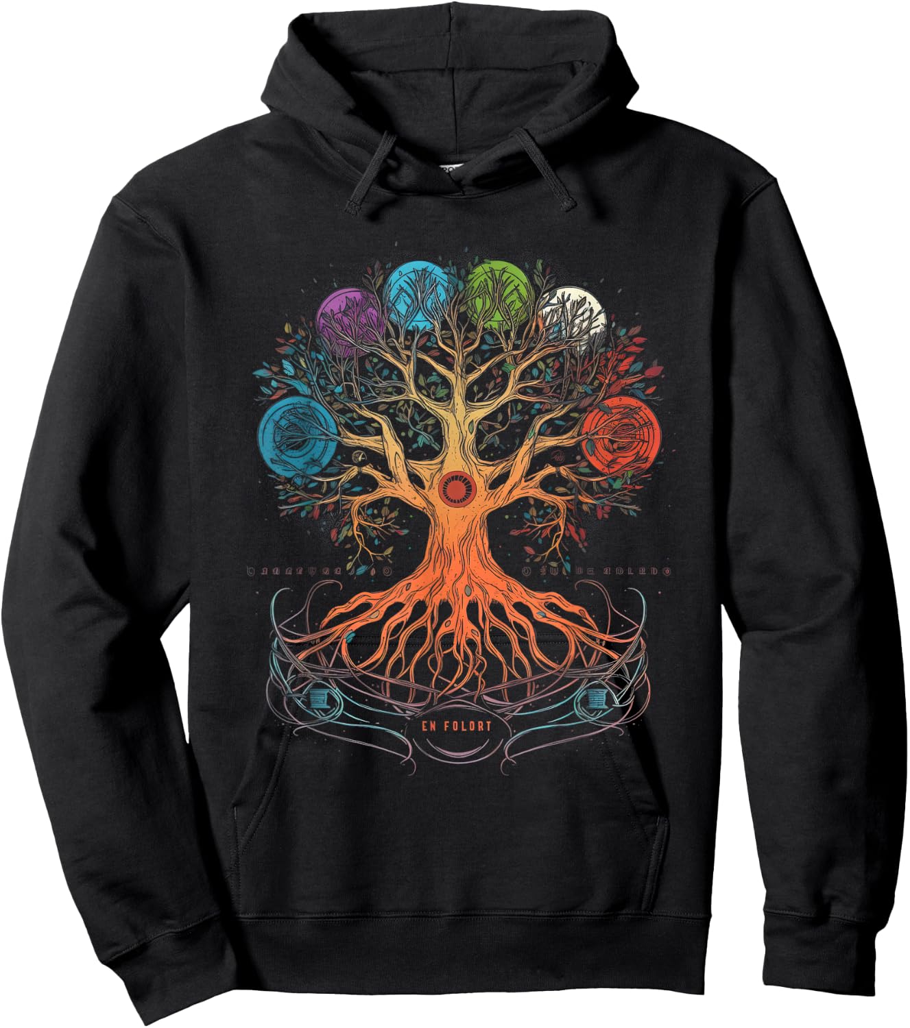 Yggdrasil Tree of Life with Moon Phases Hoodie - Hoodie | Black