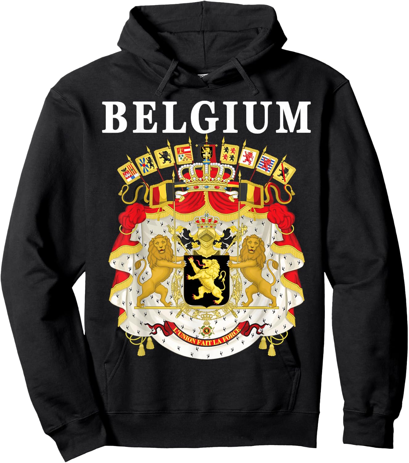 Belgium Emblem Design - National Belgian Coat of Arms Hoodie - Hoodie | Black
