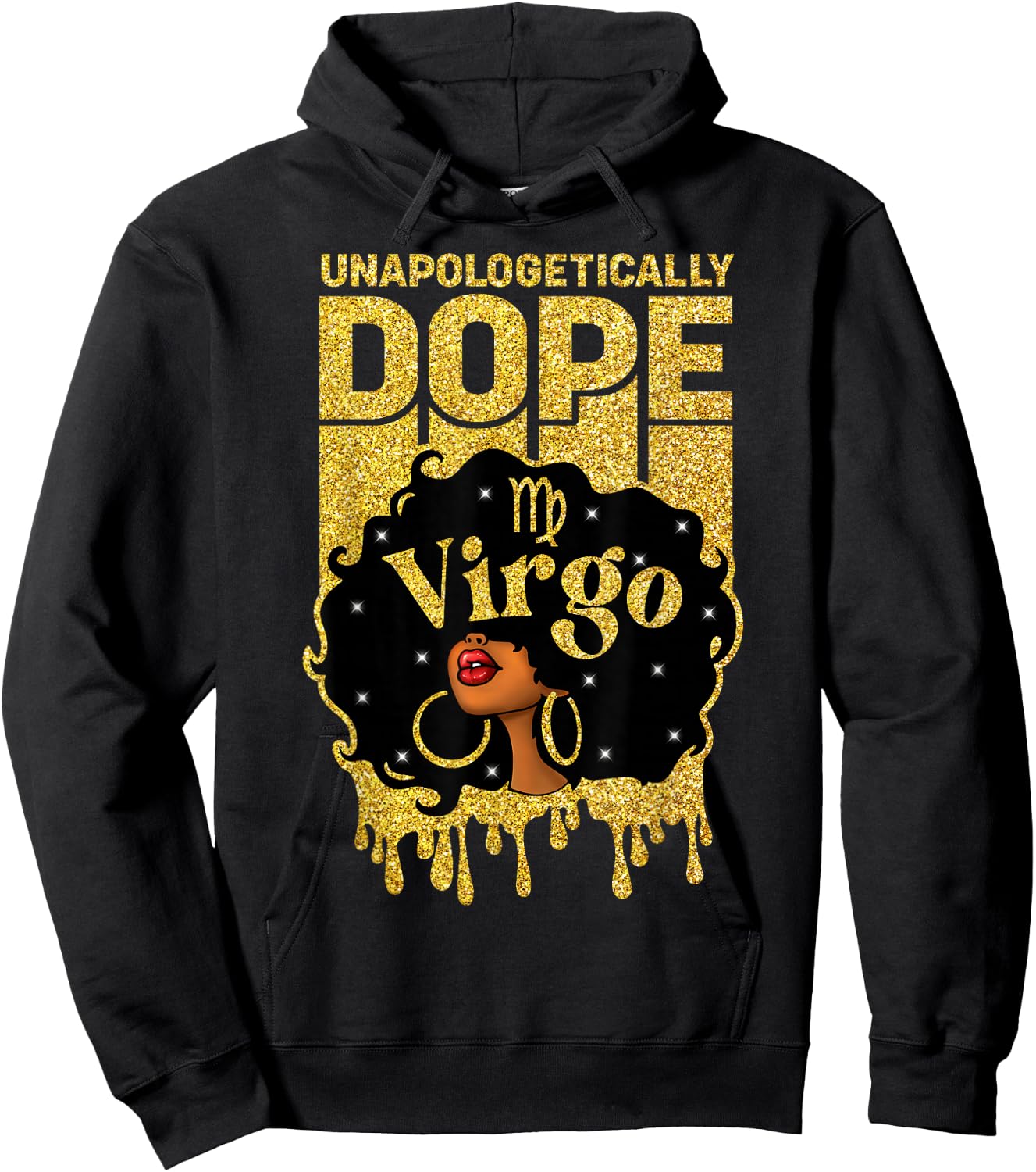 Unapologetically Dope Virgo Woman Afro Girl Zodiac Hoodie - Hoodie | Black