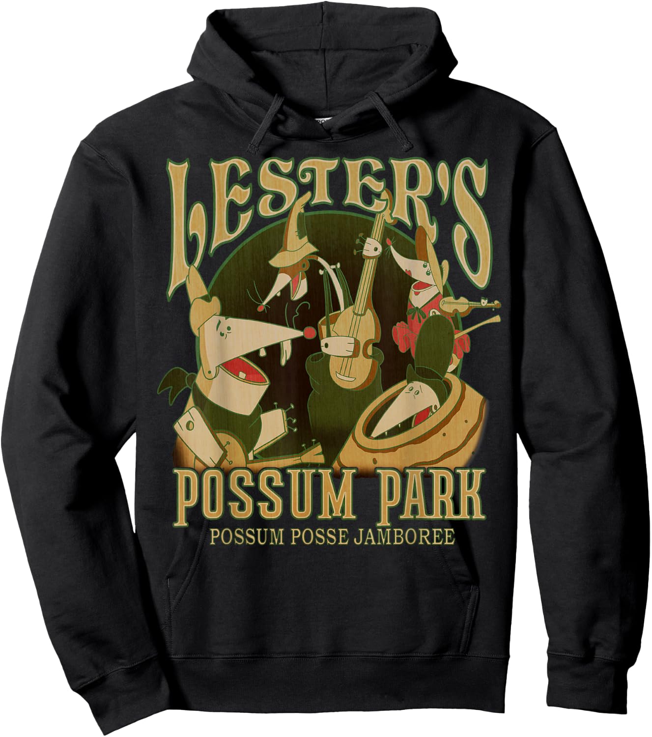 Disney A Goofy Movie Lester's Possum Park Vintage Poster Hoodie - Hoodie | Black