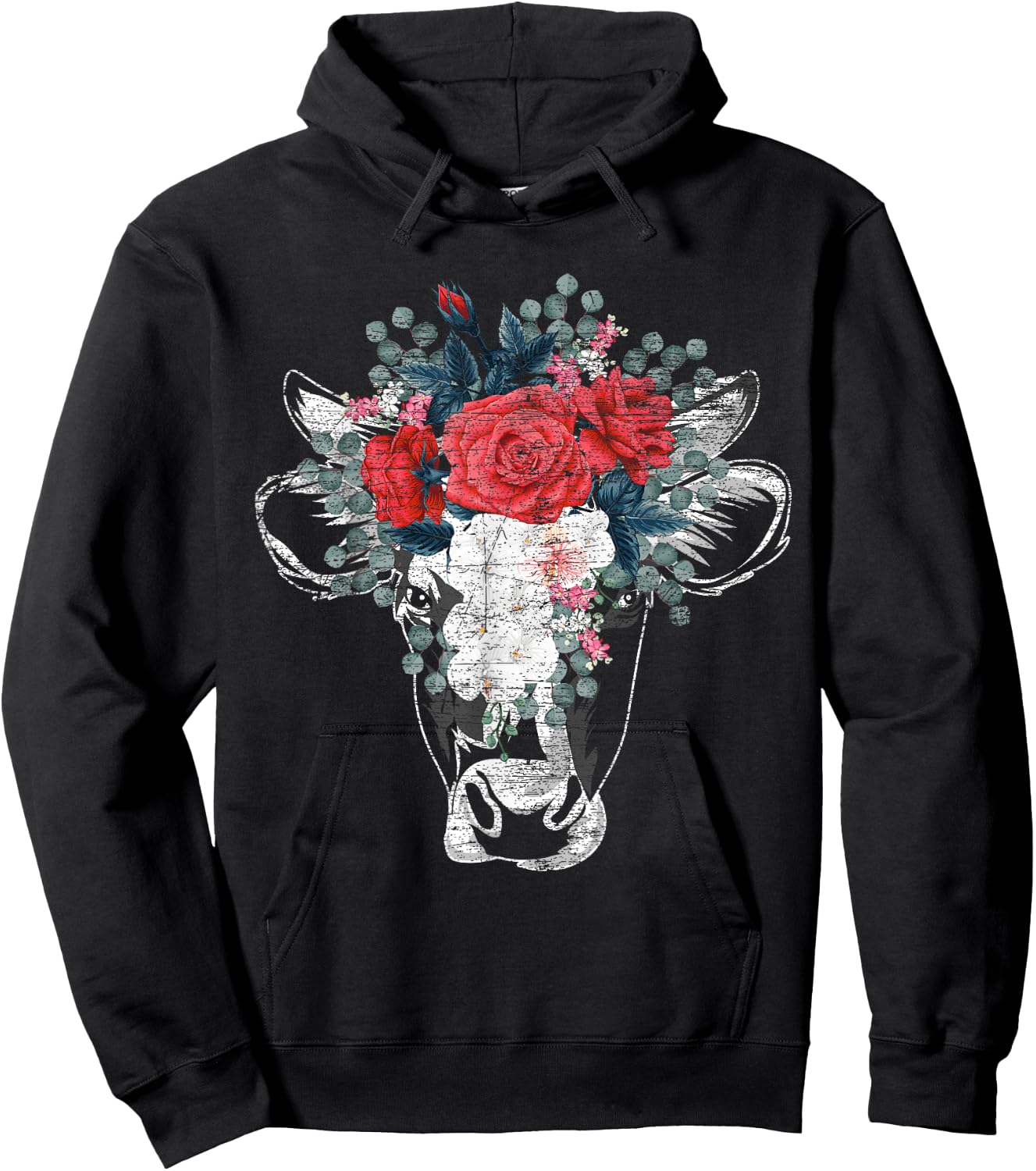 Flower Cow Hoodie - Hoodie | Black