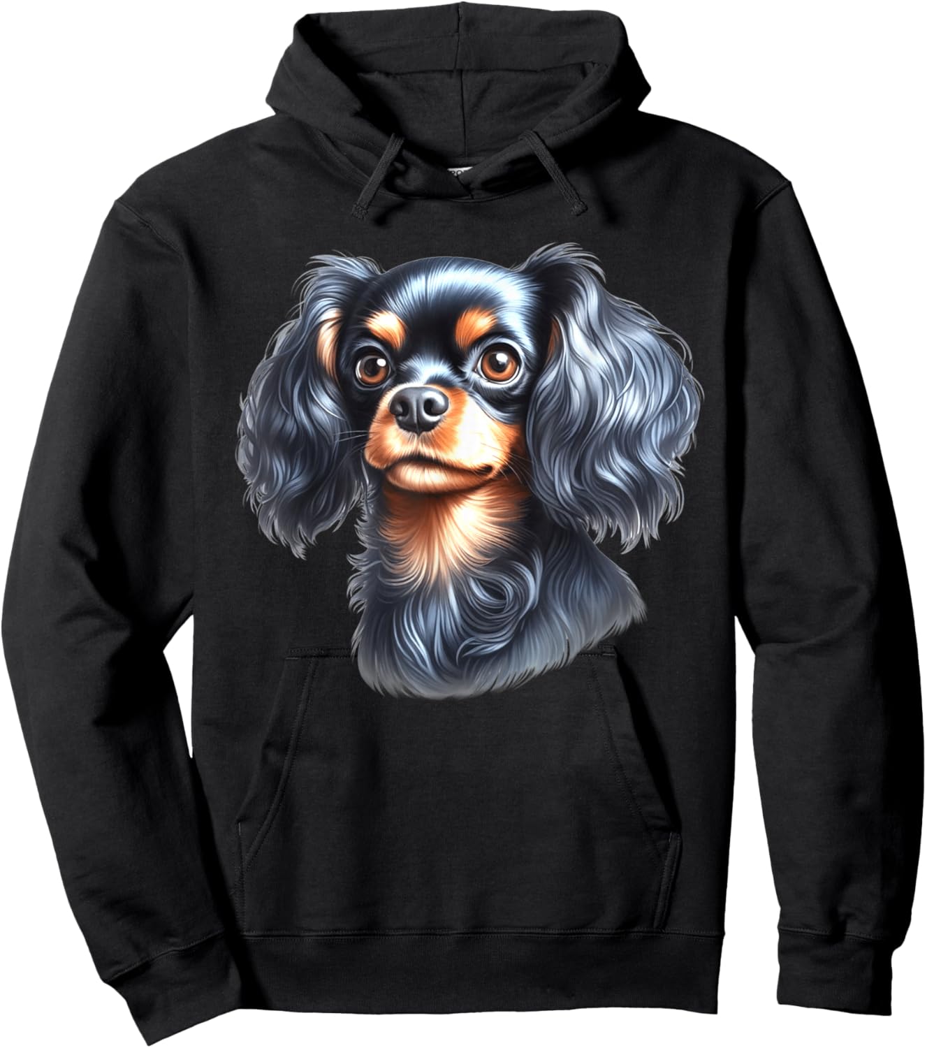English Toy Spaniel Dog Portrait Hoodie - Hoodie | Black