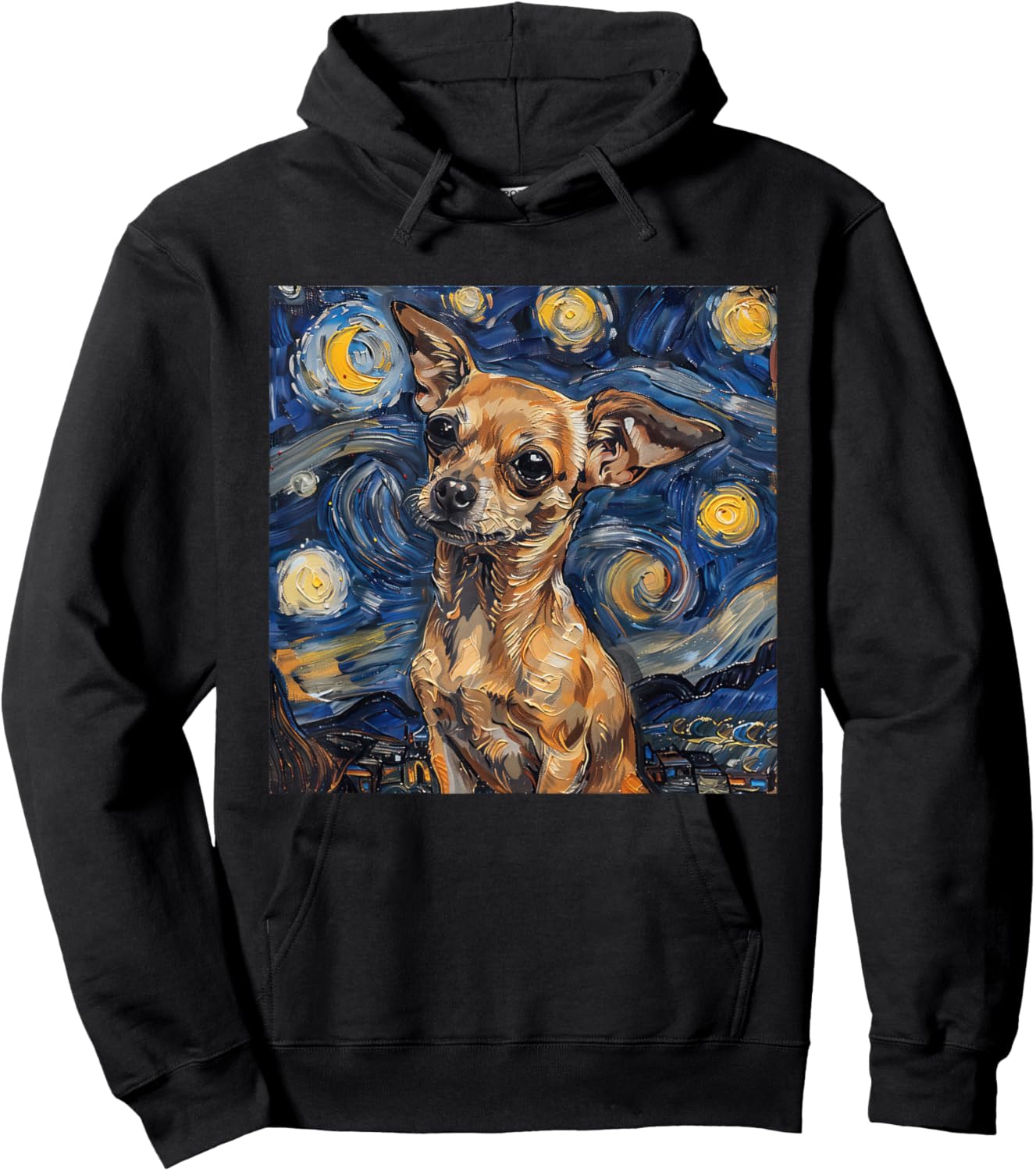 Chihuahua Van Gogh Starry Night Hoodie - Hoodie | Black