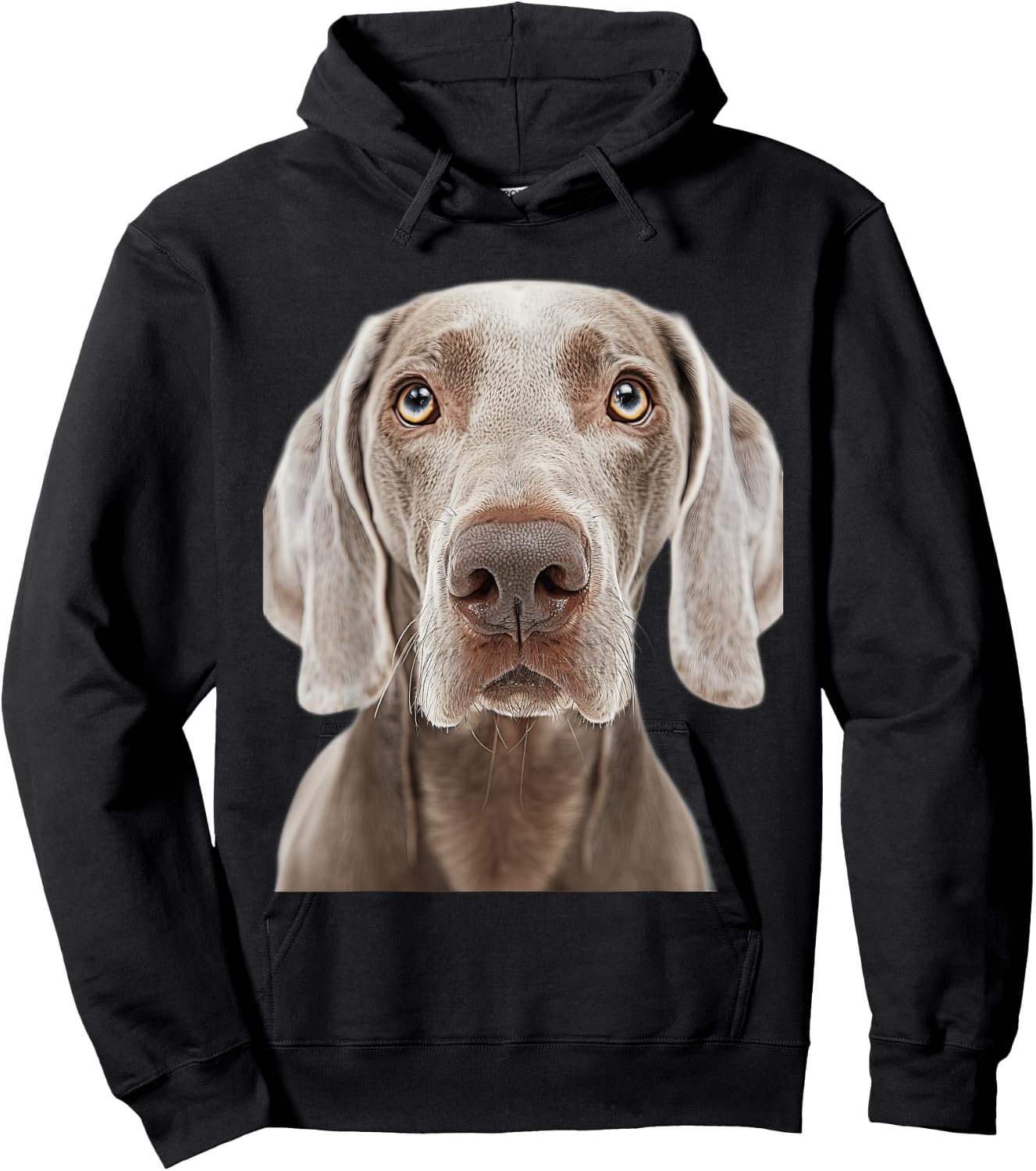Weimaraner Face Design -Adults Kids Black Small Classic Fit Short Sleeve Hoodie - Hoodie | Black