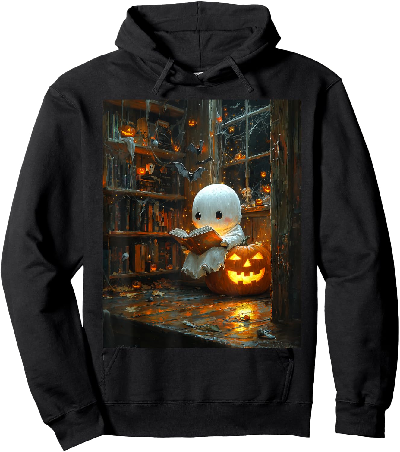 Halloween Girls Design Ghost Book Boys Spooky Kids Halloween Hoodie - Hoodie | Black