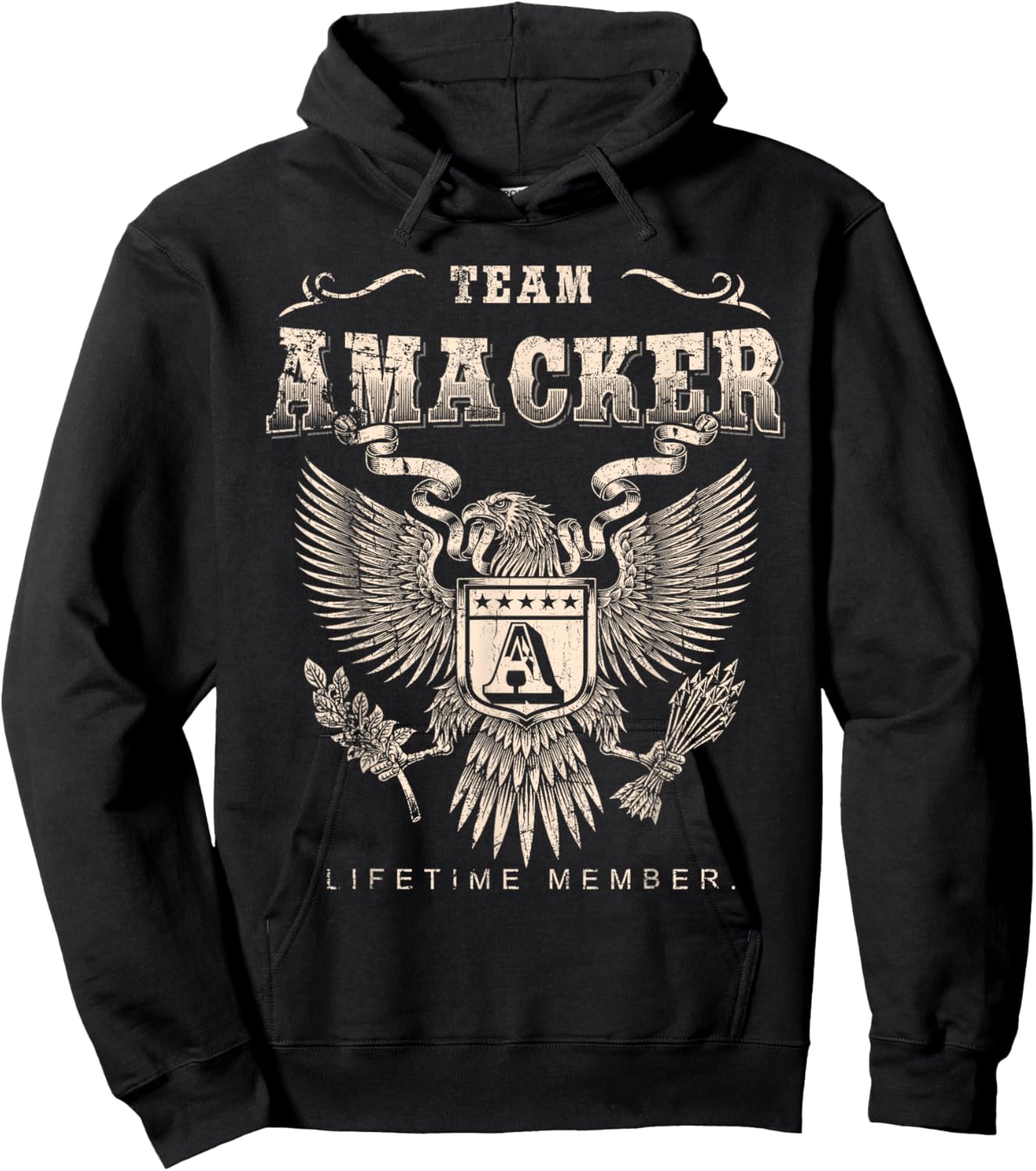 Team Amacker Lifetime Member - Amacker Name Hoodie - Hoodie | Black