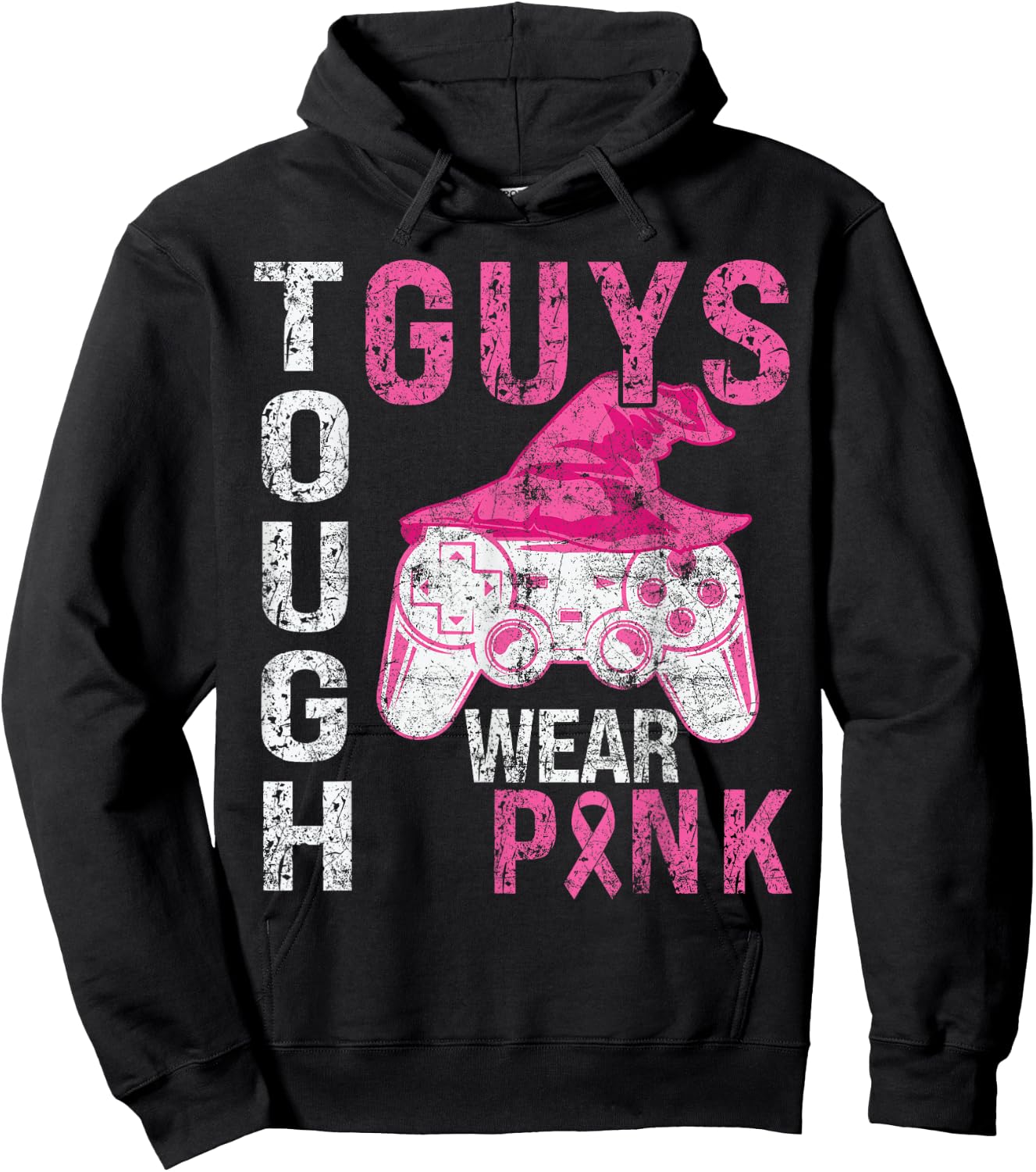 Tough Guys Wear Pink Cool Pink Gaming lover Boys Youth men Hoodie - Hoodie | Black