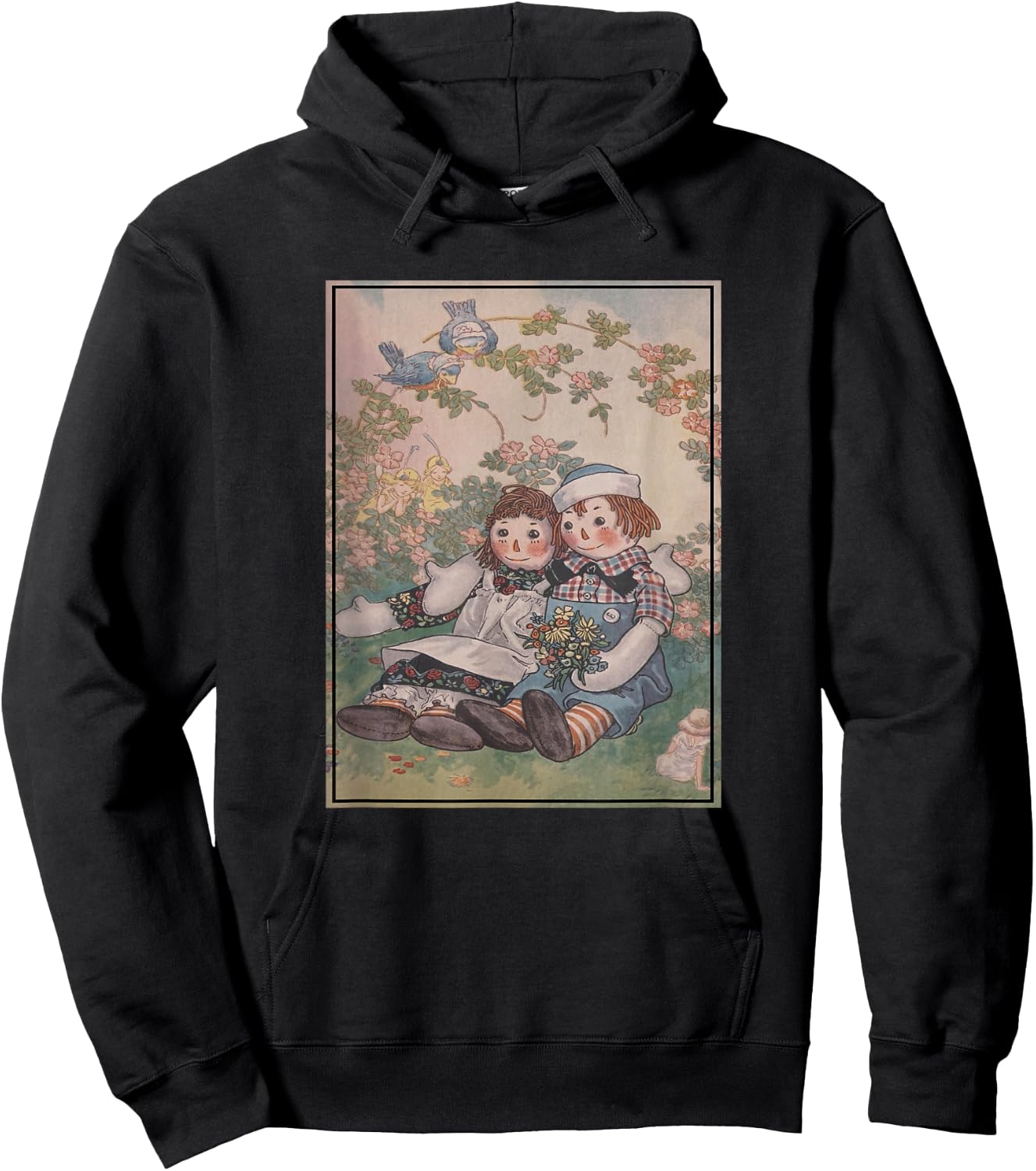 Raggedy Ann & Andy in The Flower Garden Hoodie - Hoodie | Black