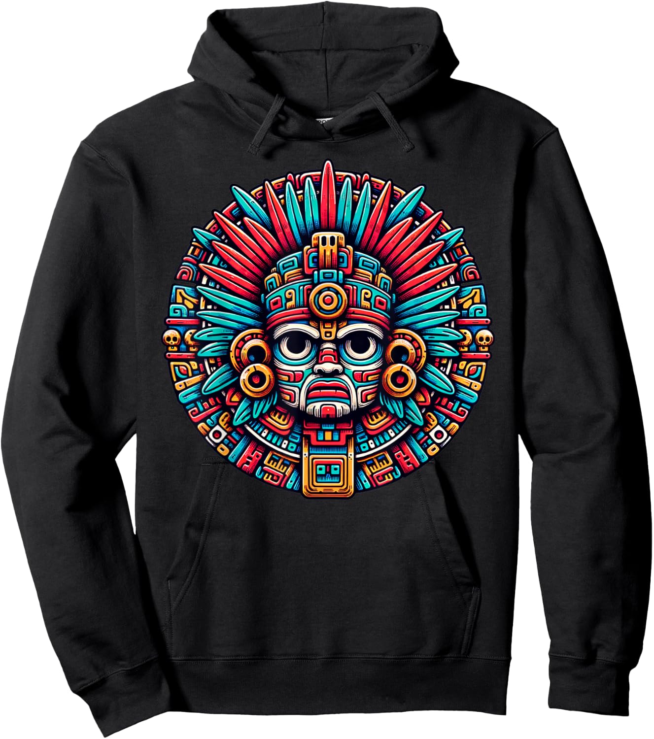 Aztec Mythological God and king of Mictlan Apparel Mictlantecuhtli Aztec God And Ancient Aztecs Mythology Hoodie - Hoodie | Black