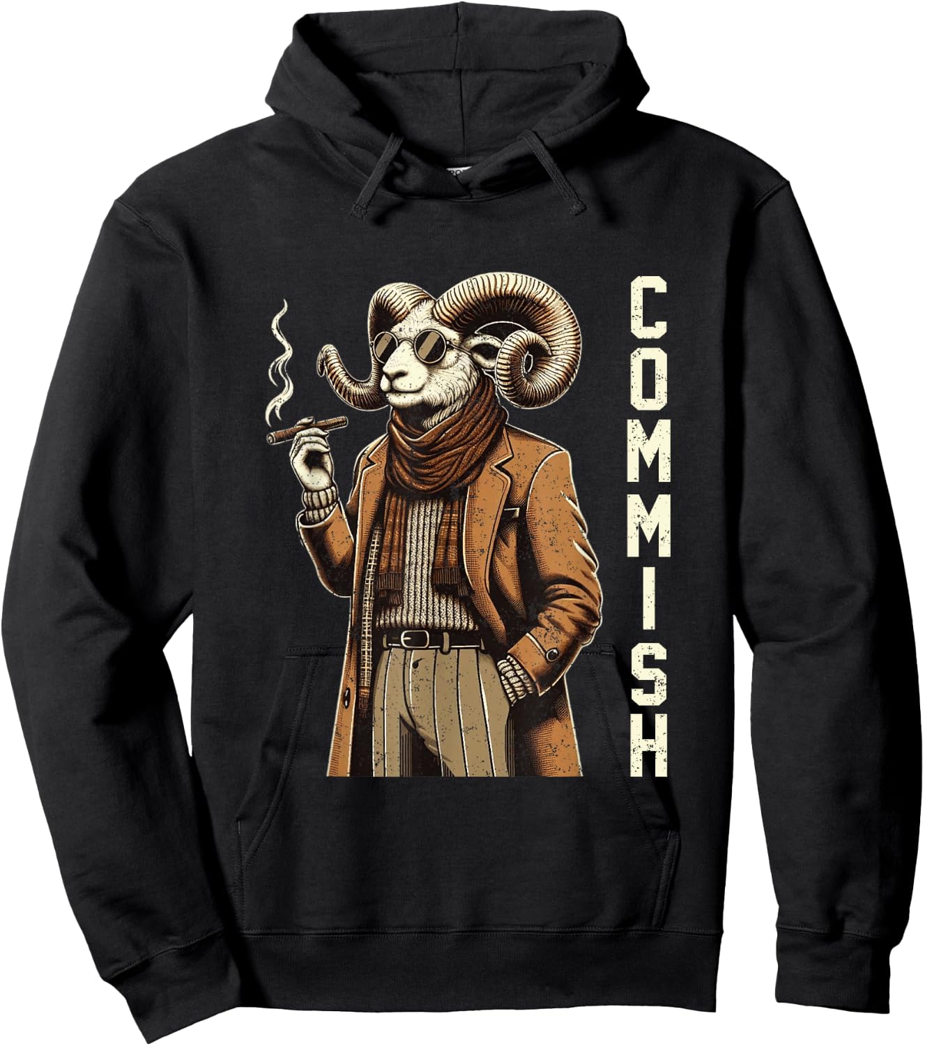 Fantasy Football Commissioner Funny Draft Goat Commish Hoodie - Hoodie | Black