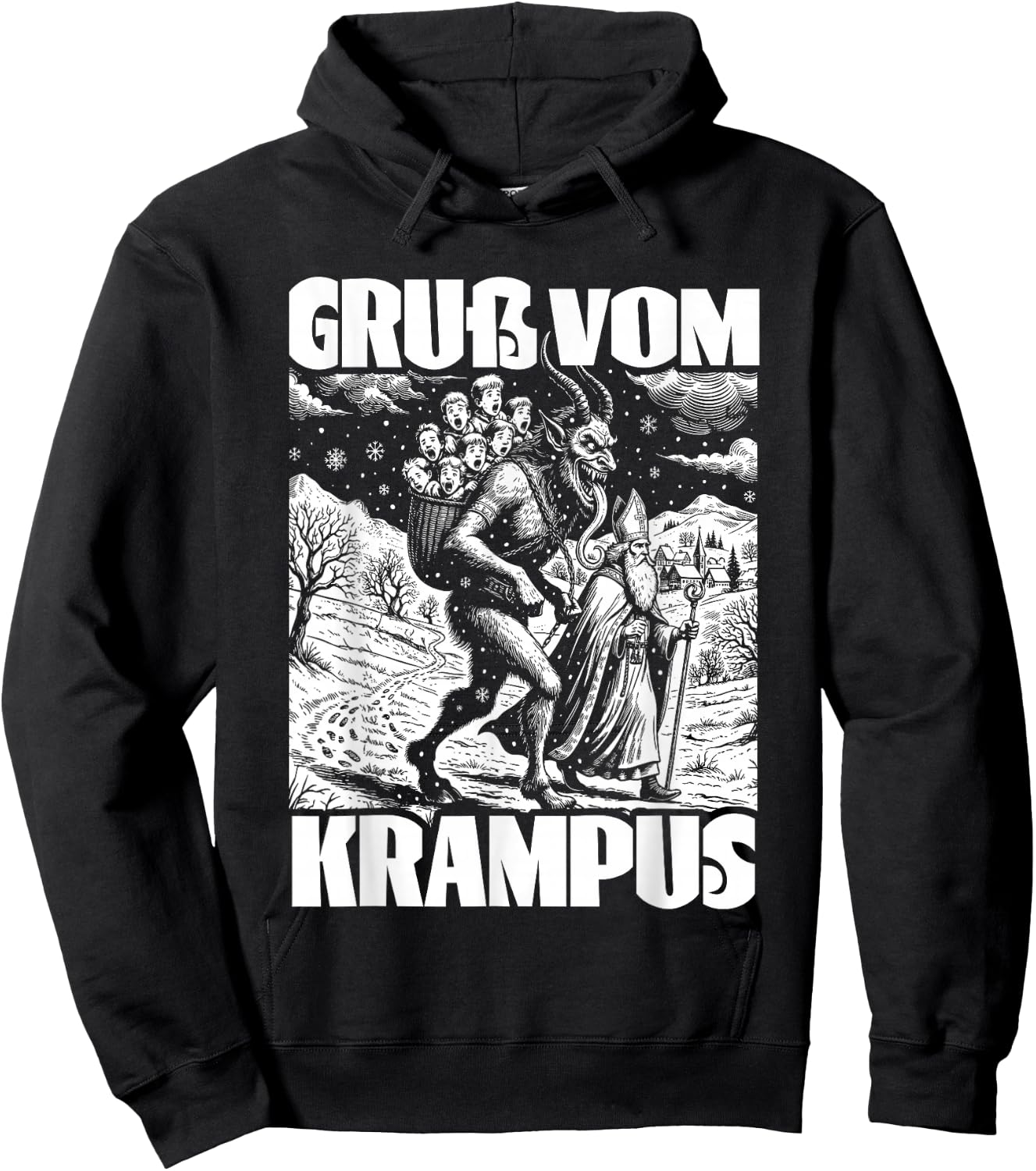 Kramperl Christmas Demon Ugly Christmas Gruß Vom Krampus Hoodie - Hoodie | Black