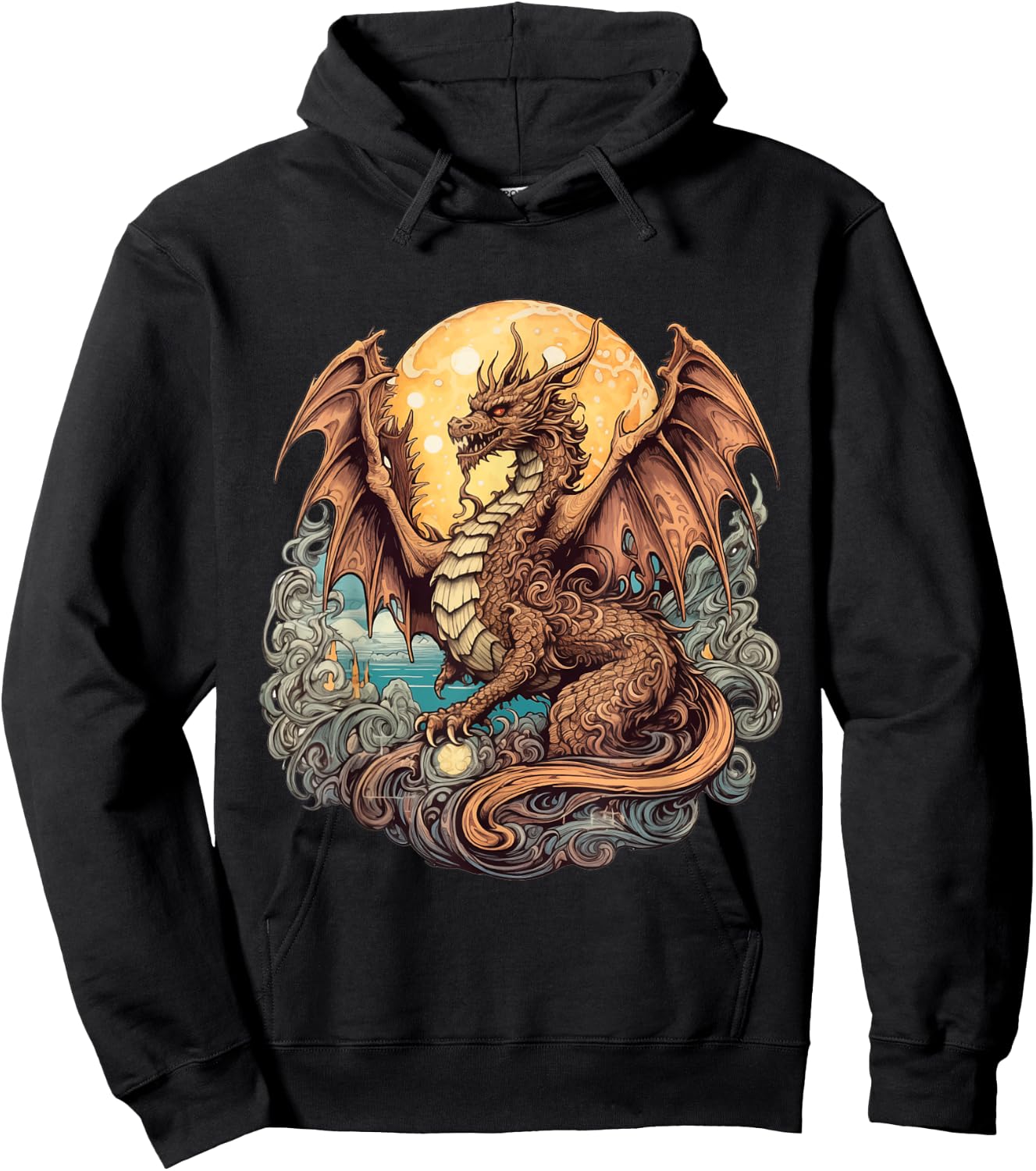 Enchanted Dragon Guardian Hoodie - Hoodie | Black