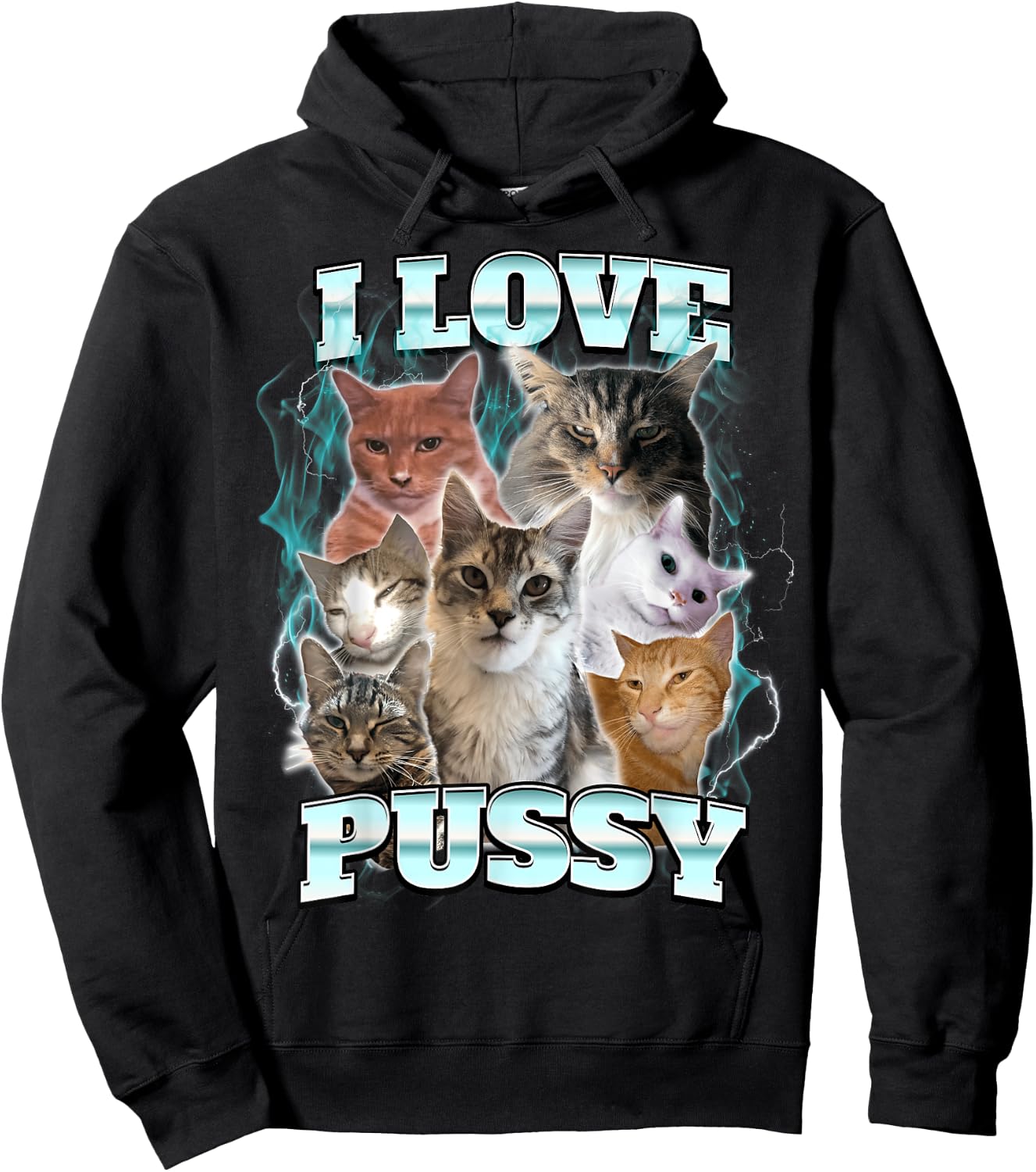 I Love Pussy Cat Men Women Hoodie - Hoodie | Black