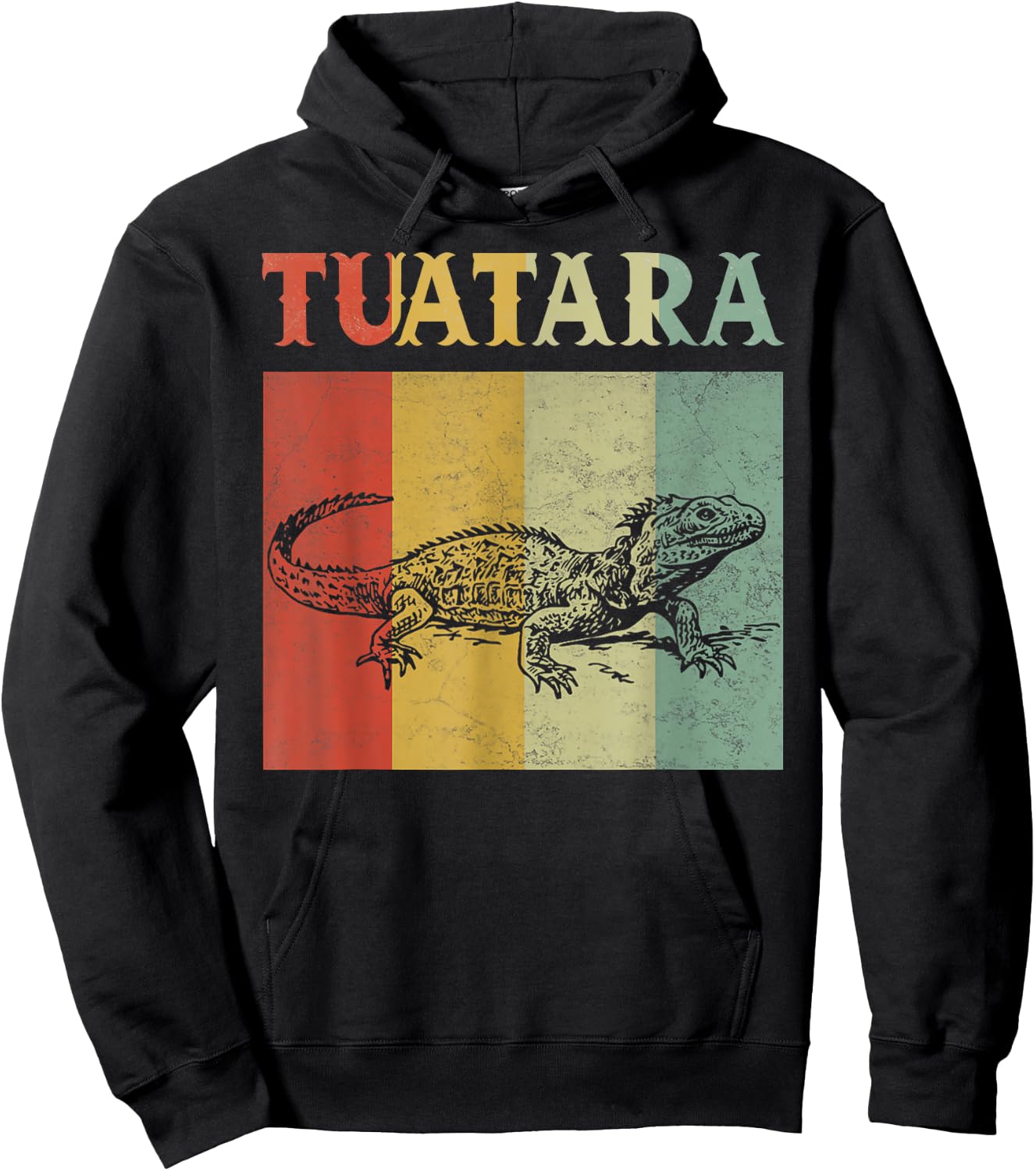 Retro Animal Lovers Tuatara Vintage Tuataras graphic Hoodie - Hoodie | Black