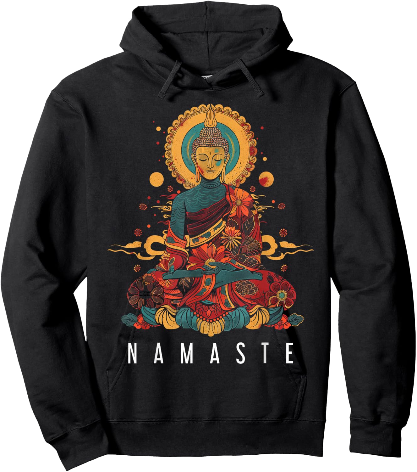 Buddha Namaste Buddhism Vintage Zen Buddhist Yoga Hoodie - Hoodie | Black