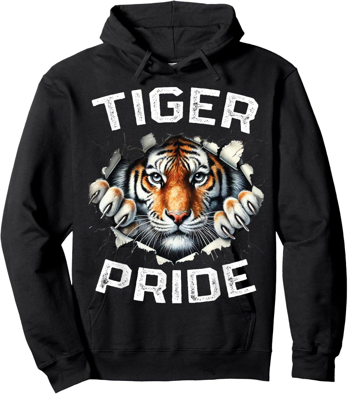 Tiger Pride Vintage Retro Tiger School Sports Team Hoodie - Hoodie | Black