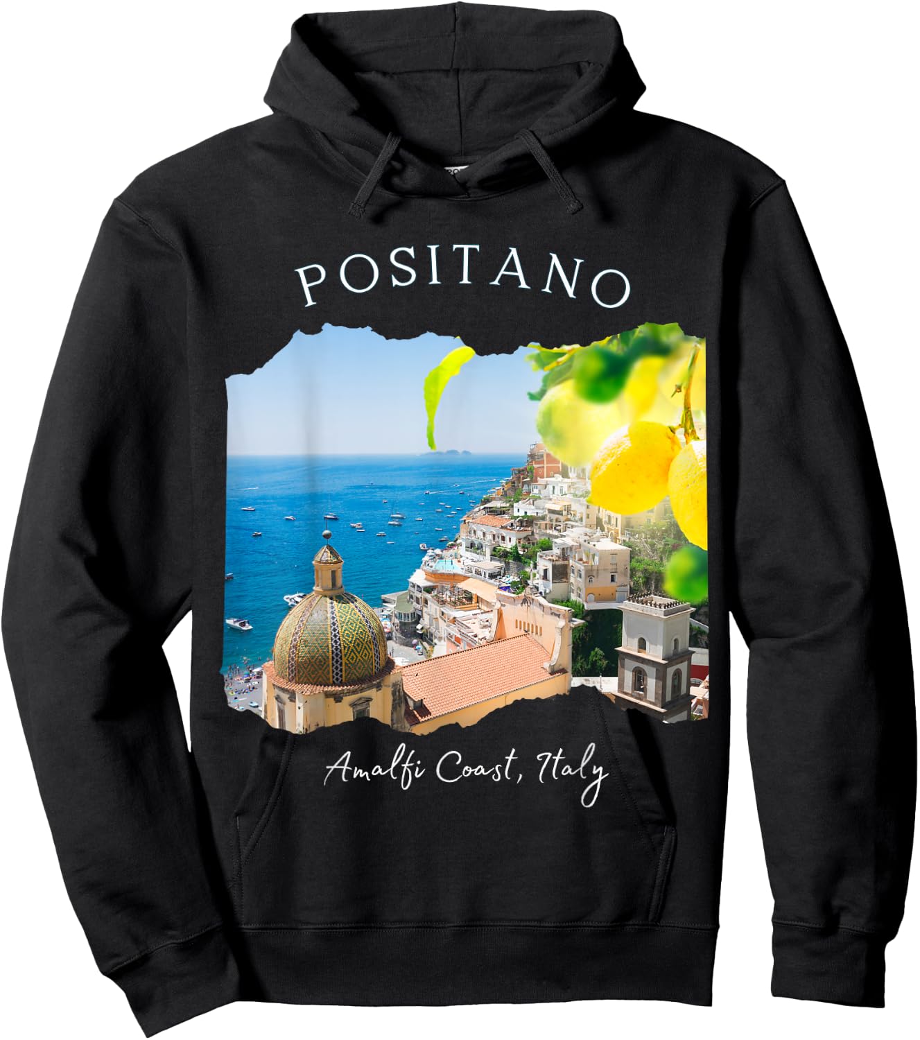 Positano Italy European Vacation Lemons Women Souvenir Hoodie - Hoodie | Black