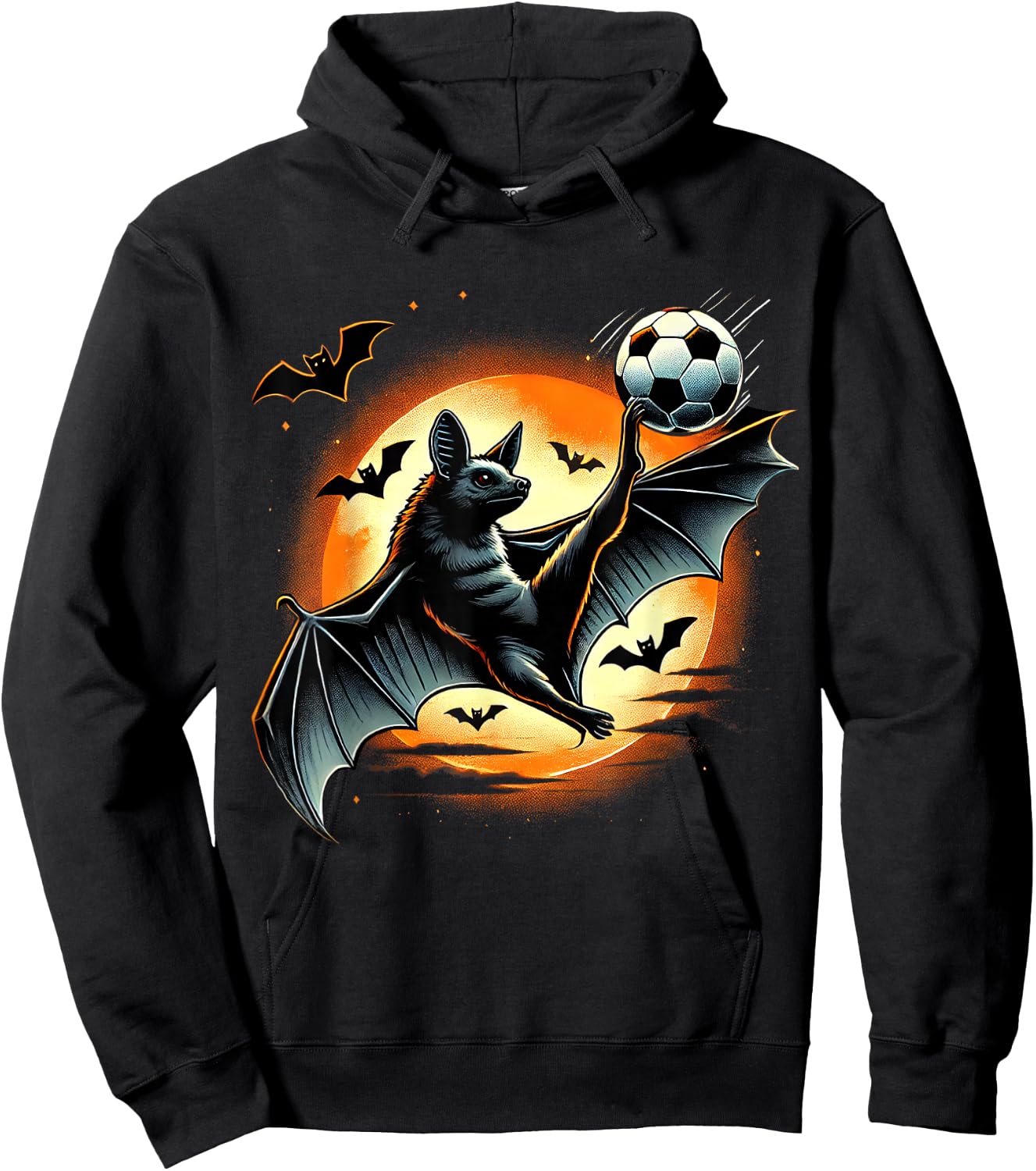 Funny Bat Playing Soccer, Halloween Costume Boys Girls Hoodie - Hoodie | Black