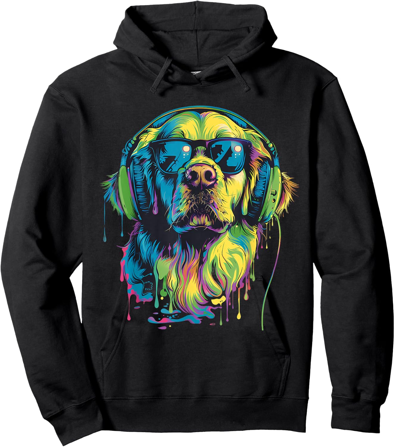 DJ Dog EDM Techno Music Headphones House Music Beatmaker Hoodie - Hoodie | Black
