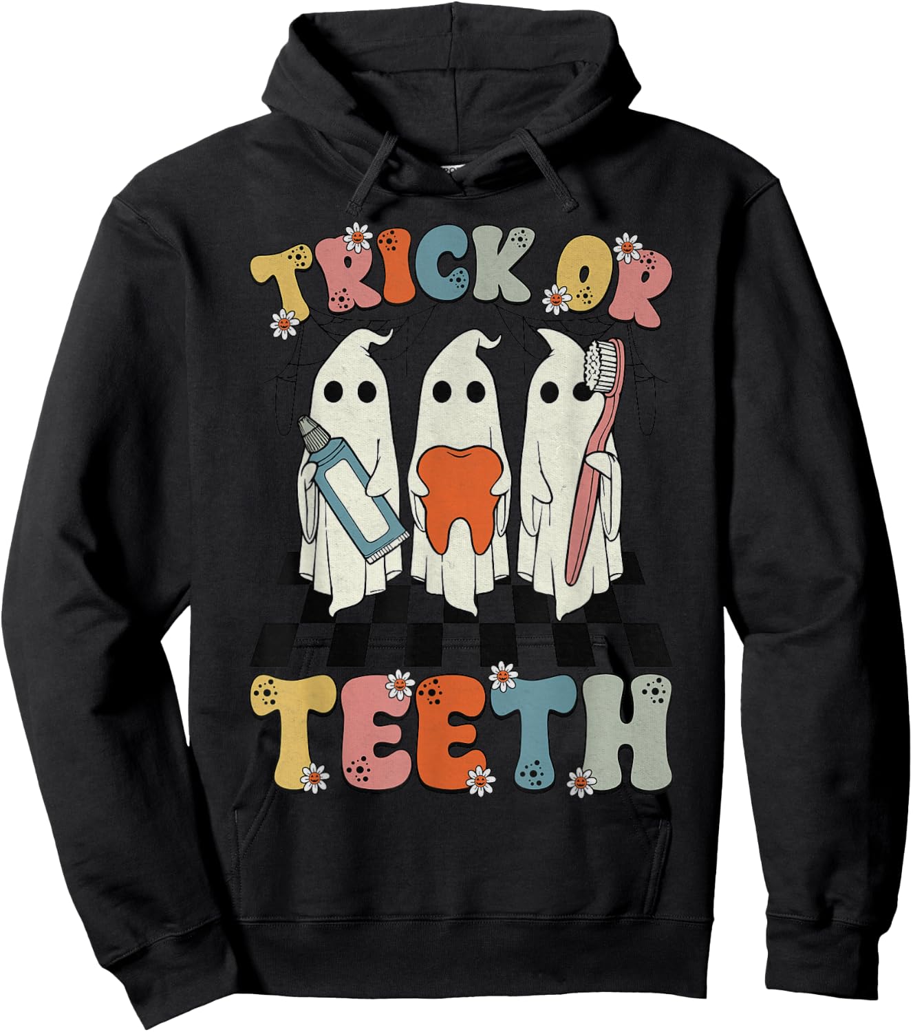 Funny Trick Or Teeth Halloween Dental Hygienist Or Assistant Hoodie - Hoodie | Black